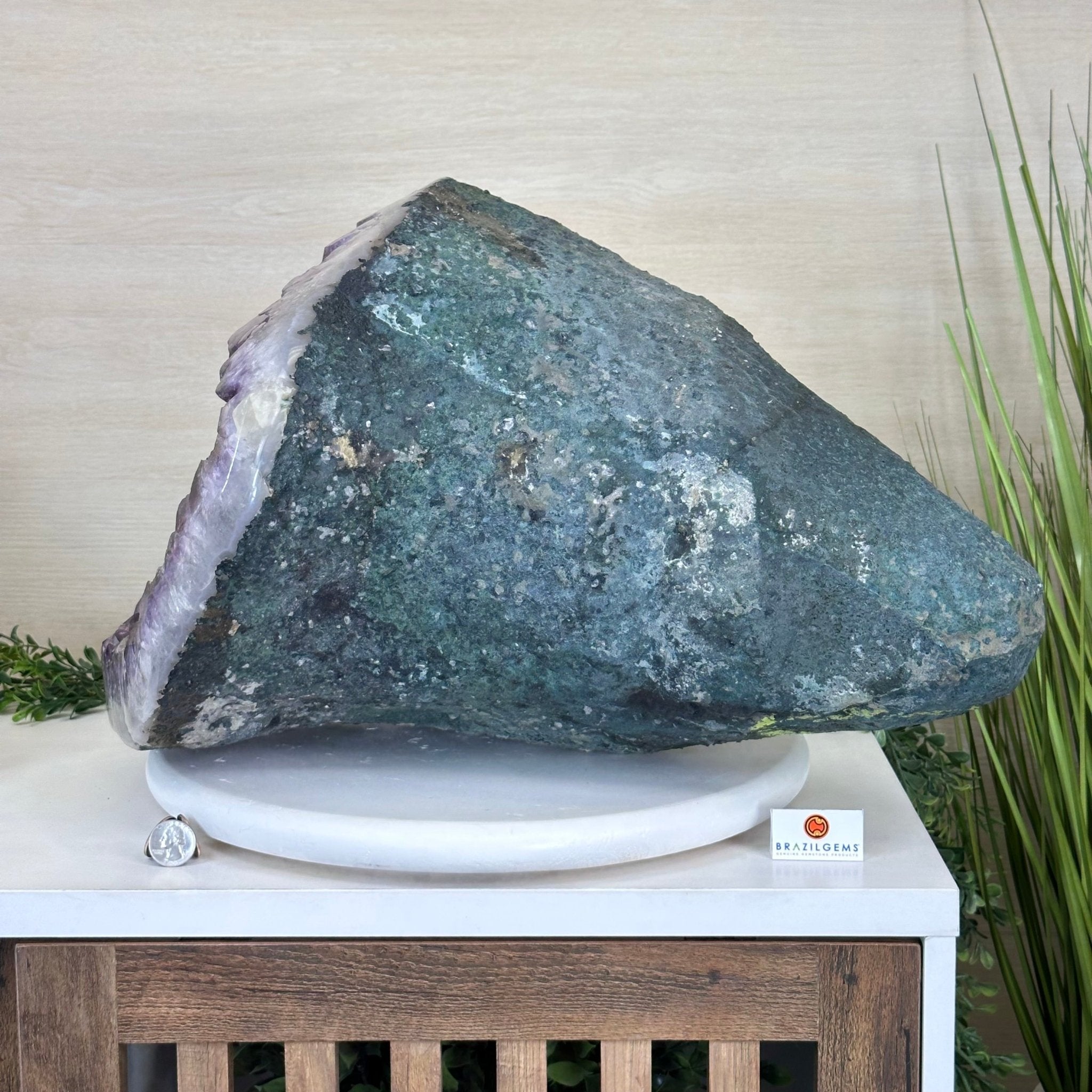 Extra Quality Brazilian Amethyst Cone, 76 lbs & 12.5" Tall 5619AM - 026 - Brazil GemsBrazil GemsExtra Quality Brazilian Amethyst Cone, 76 lbs & 12.5" Tall 5619AM - 026Crystal Cones5619AM - 026