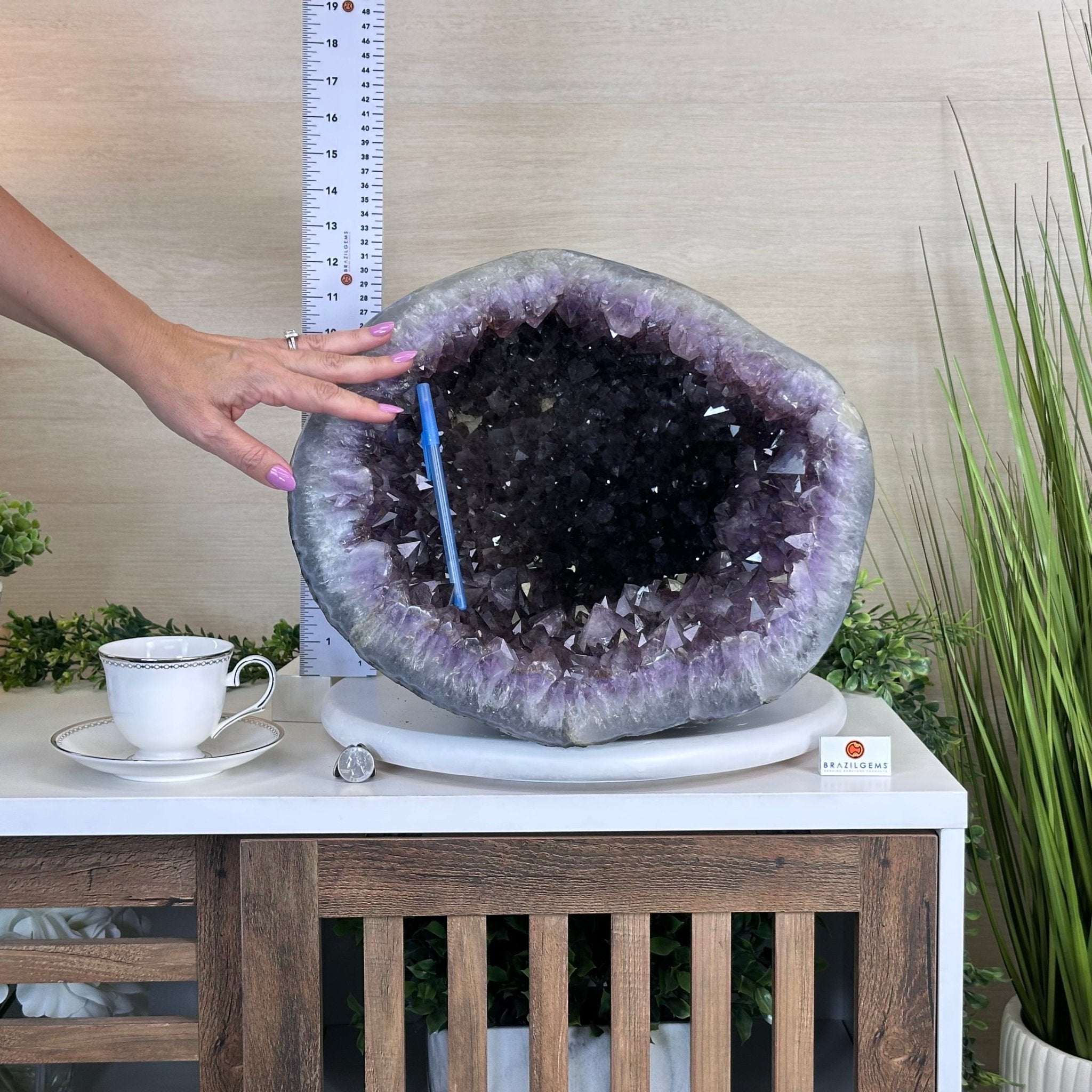 Extra Quality Brazilian Amethyst Cone, 76 lbs & 12.5" Tall 5619AM - 026 - Brazil GemsBrazil GemsExtra Quality Brazilian Amethyst Cone, 76 lbs & 12.5" Tall 5619AM - 026Crystal Cones5619AM - 026