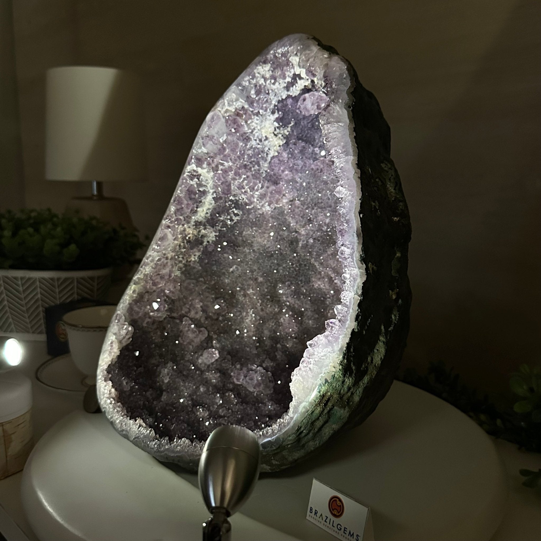 Extra Quality Brazilian Amethyst Cone, 9.9 lbs & 12.5" Tall, Model 5619AM - 012 - Brazil GemsBrazil GemsExtra Quality Brazilian Amethyst Cone, 9.9 lbs & 12.5" Tall, Model 5619AM - 012Crystal Cones5619AM - 012