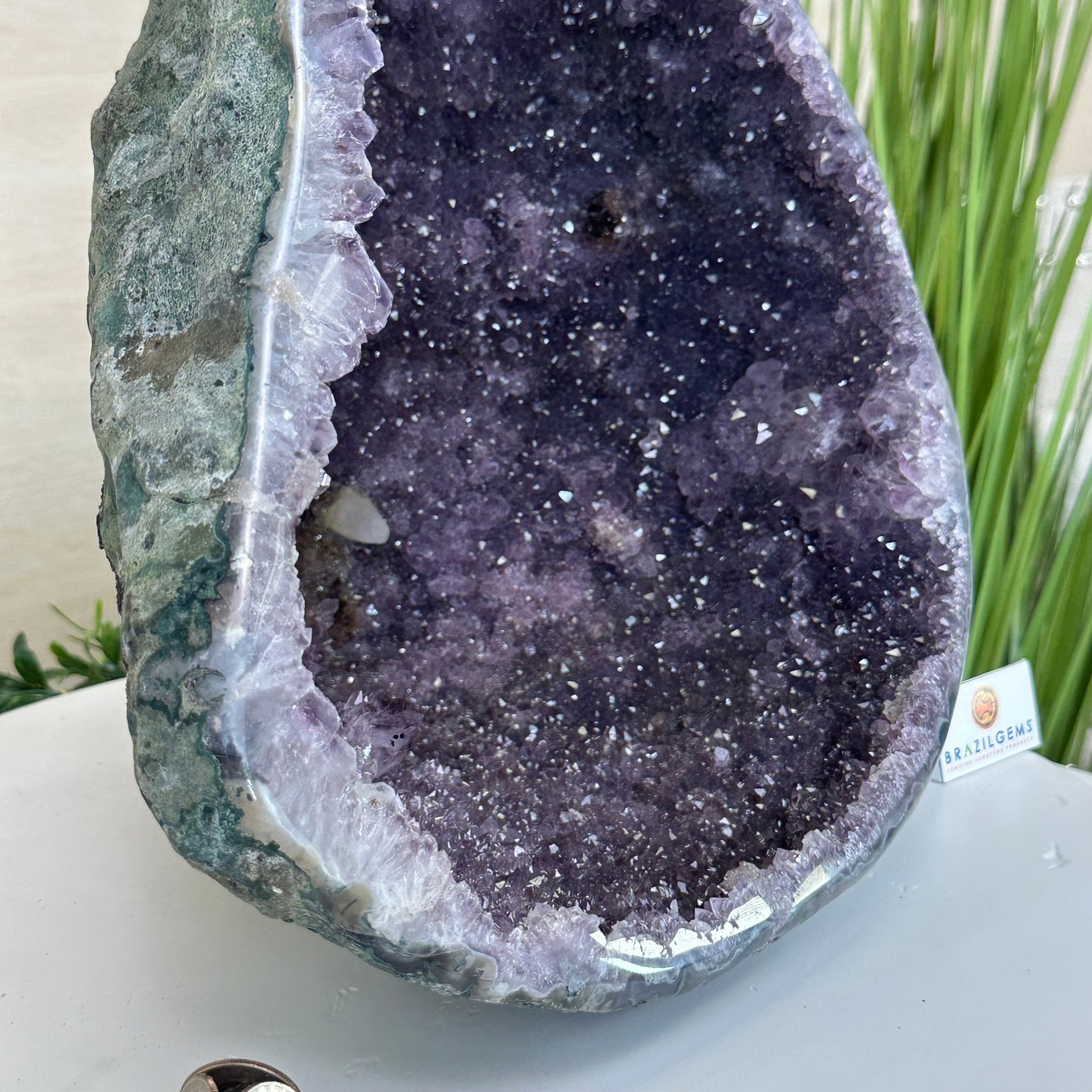 Extra Quality Brazilian Amethyst Cone, 9.9 lbs & 12.5" Tall, Model 5619AM - 012 - Brazil GemsBrazil GemsExtra Quality Brazilian Amethyst Cone, 9.9 lbs & 12.5" Tall, Model 5619AM - 012Crystal Cones5619AM - 012