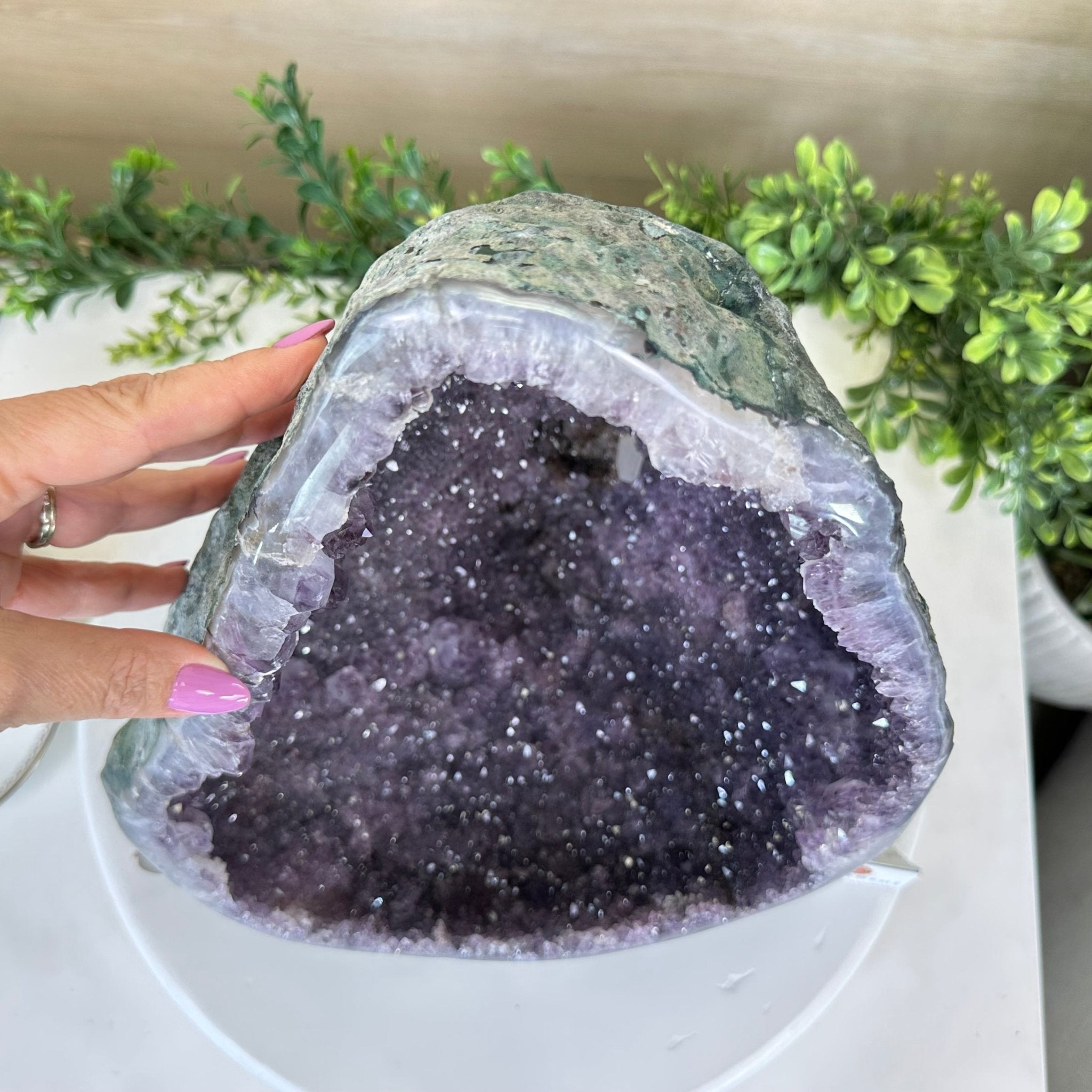 Extra Quality Brazilian Amethyst Cone, 9.9 lbs & 12.5" Tall, Model 5619AM - 012 - Brazil GemsBrazil GemsExtra Quality Brazilian Amethyst Cone, 9.9 lbs & 12.5" Tall, Model 5619AM - 012Crystal Cones5619AM - 012