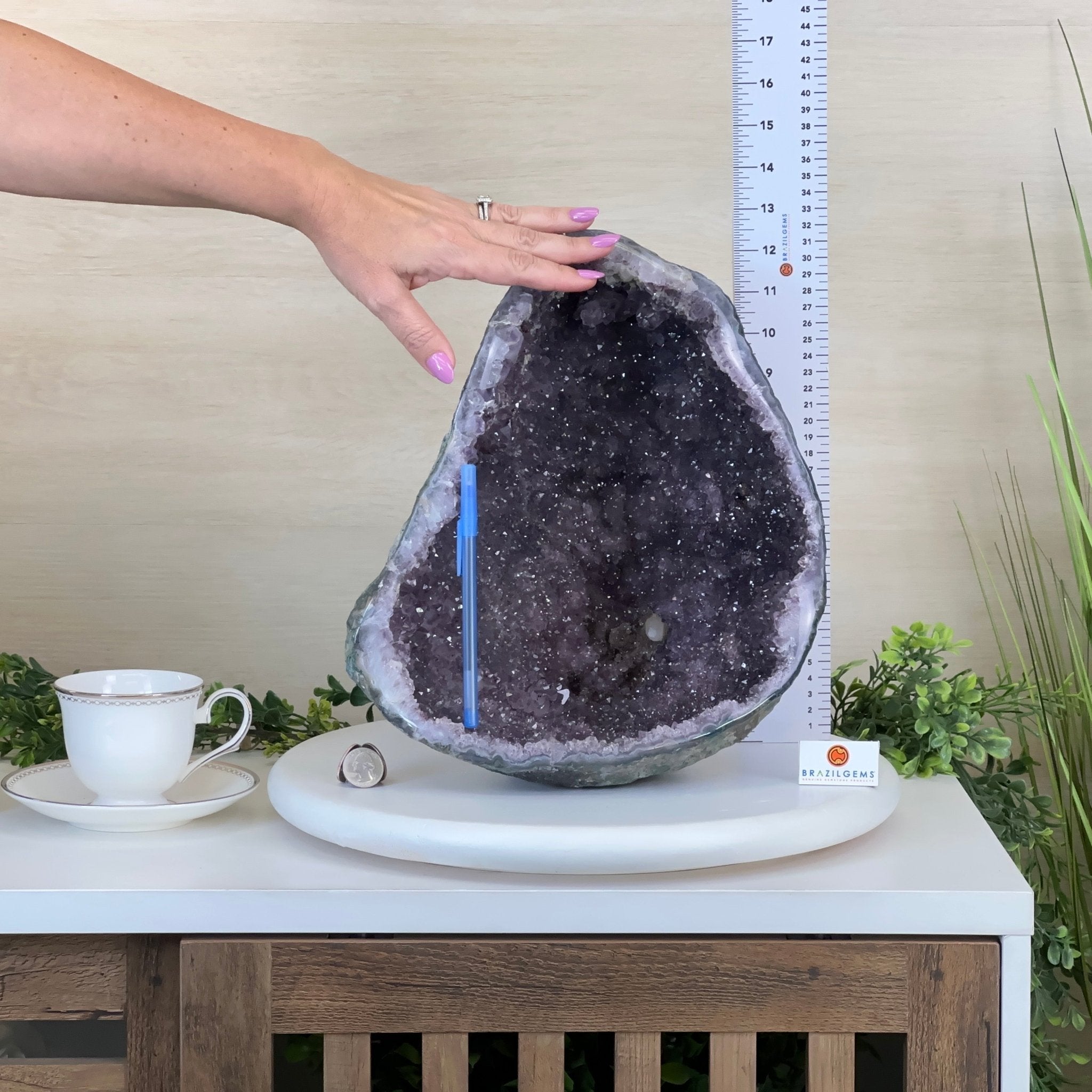 Extra Quality Brazilian Amethyst Cone, 9.9 lbs & 12.5" Tall, Model 5619AM - 012 - Brazil GemsBrazil GemsExtra Quality Brazilian Amethyst Cone, 9.9 lbs & 12.5" Tall, Model 5619AM - 012Crystal Cones5619AM - 012