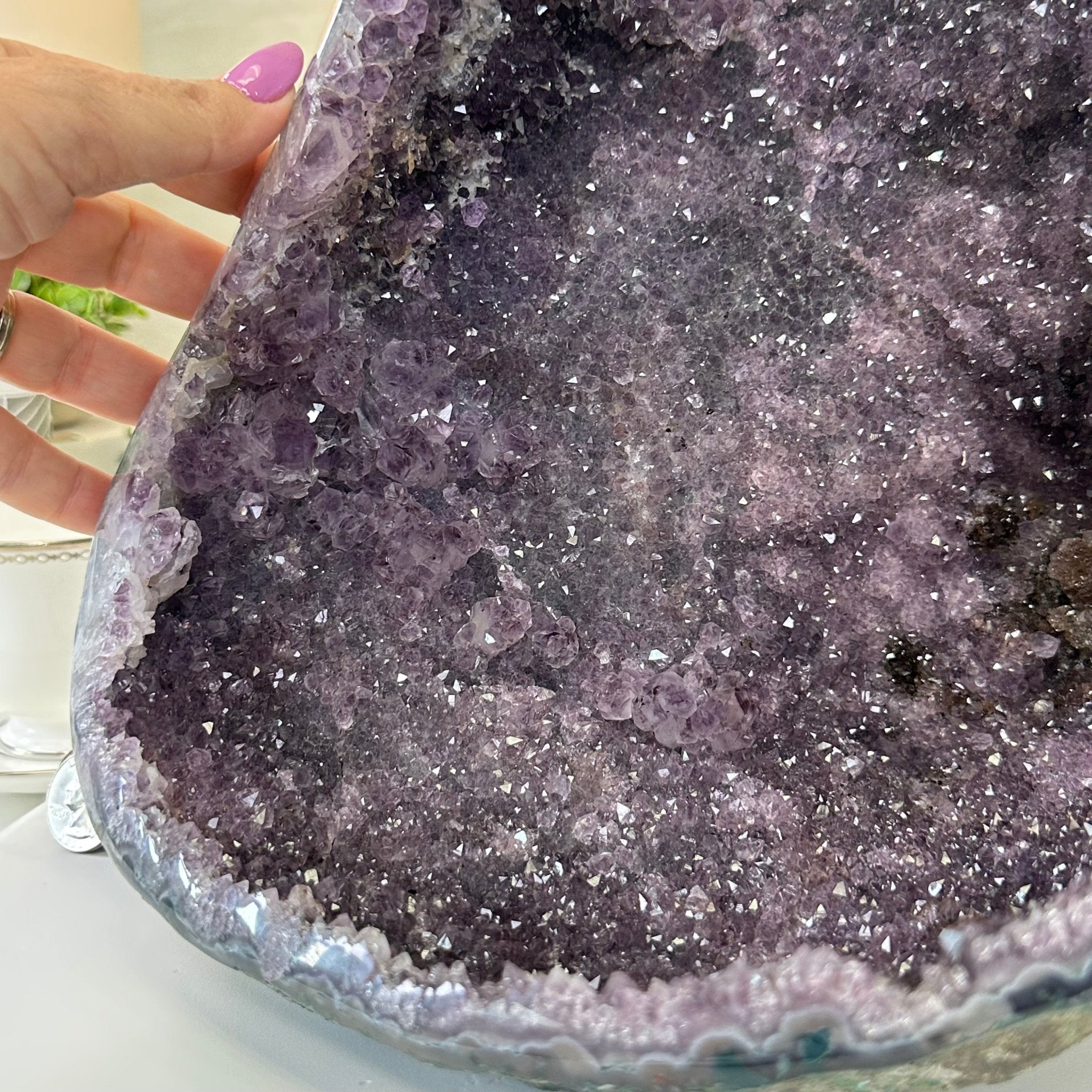 Extra Quality Brazilian Amethyst Cone, 9.9 lbs & 12.5" Tall, Model 5619AM - 012 - Brazil GemsBrazil GemsExtra Quality Brazilian Amethyst Cone, 9.9 lbs & 12.5" Tall, Model 5619AM - 012Crystal Cones5619AM - 012