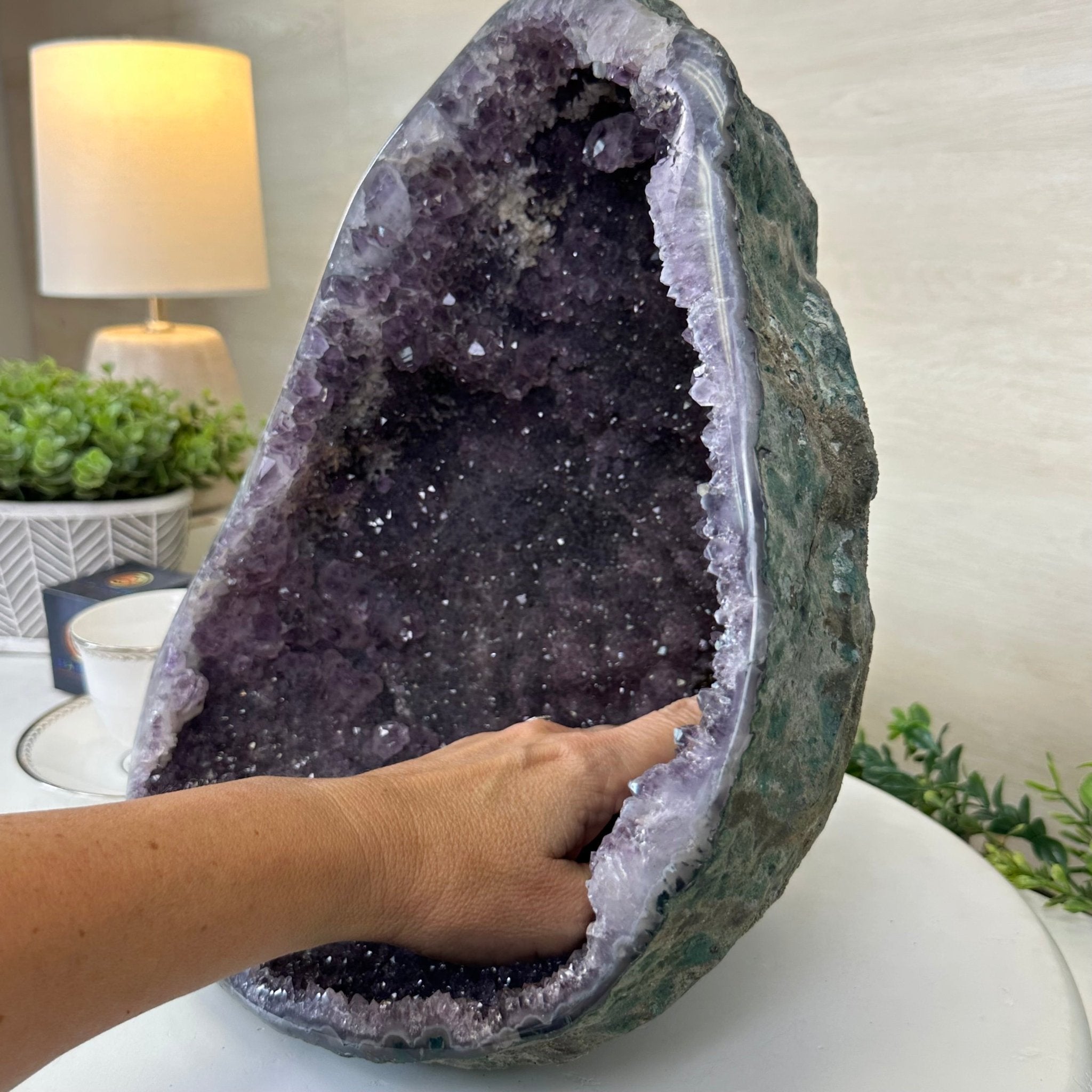 Extra Quality Brazilian Amethyst Cone, 9.9 lbs & 12.5" Tall, Model 5619AM - 012 - Brazil GemsBrazil GemsExtra Quality Brazilian Amethyst Cone, 9.9 lbs & 12.5" Tall, Model 5619AM - 012Crystal Cones5619AM - 012