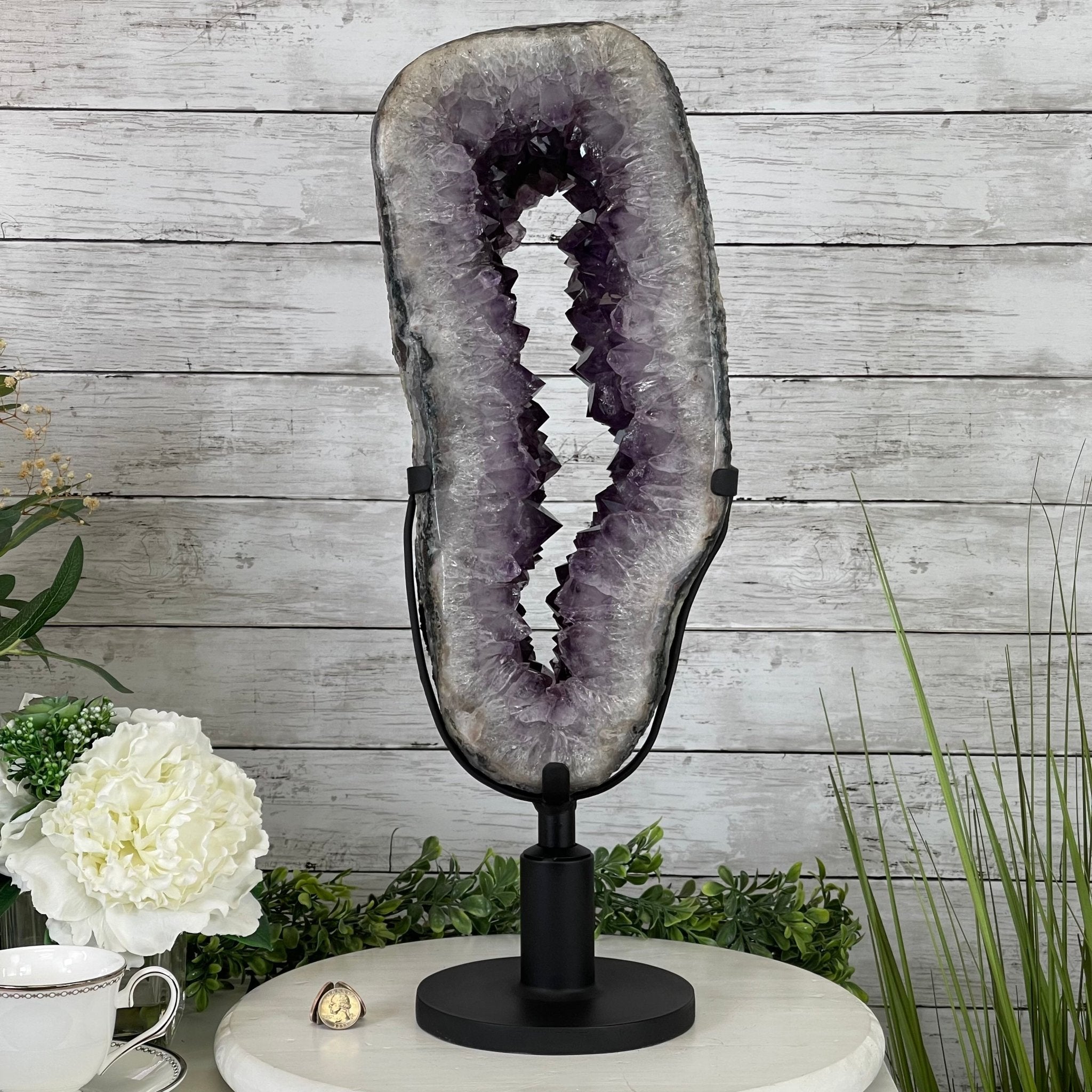 Extra Quality Brazilian Amethyst Crystal Portal on a Rotating Stand, 23.9 lbs & 22.3" tall Model #5604-0083 by Brazil Gems - Brazil GemsBrazil GemsExtra Quality Brazilian Amethyst Crystal Portal on a Rotating Stand, 23.9 lbs & 22.3" tall Model #5604-0083 by Brazil GemsPortals on Rotating Bases5604-0083
