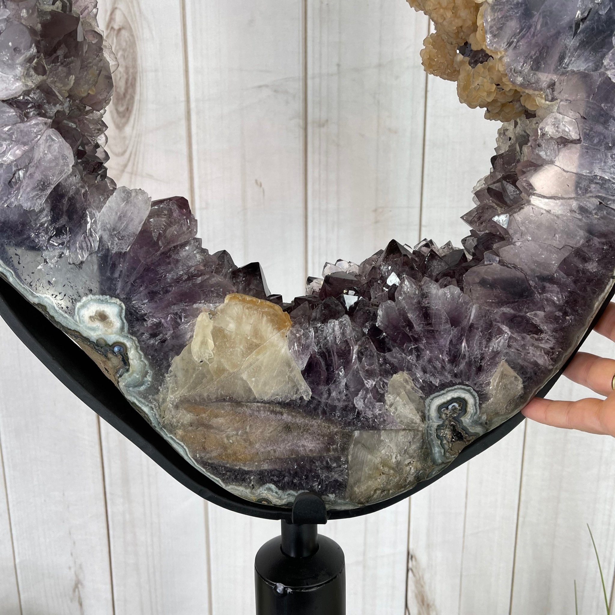 Extra Quality Brazilian Amethyst Crystal Portal on a Tall Rotating Stand, 92.6 lbs & 70.75" tall Model #5604-0105 by Brazil Gems - Brazil GemsBrazil GemsExtra Quality Brazilian Amethyst Crystal Portal on a Tall Rotating Stand, 92.6 lbs & 70.75" tall Model #5604-0105 by Brazil GemsPortals on Rotating Bases5604-0105