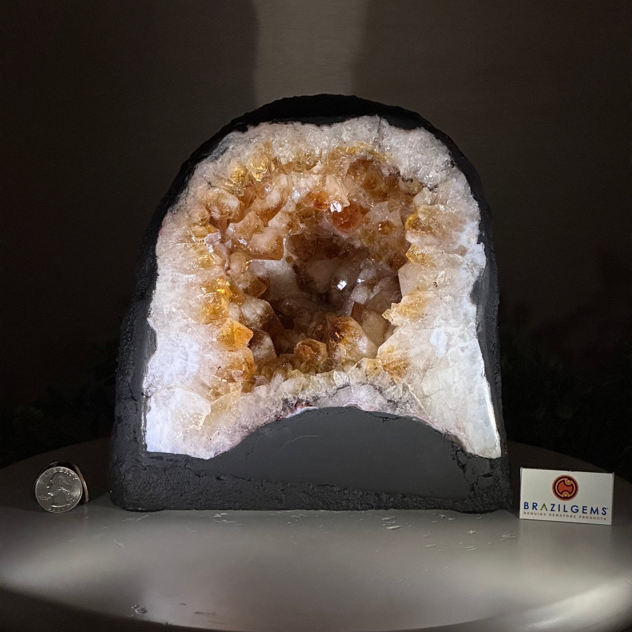 Extra Quality Citrine Cathedral, 15.8 lbs & 8.5" Tall 5603 - 0374 - Brazil GemsBrazil GemsExtra Quality Citrine Cathedral, 15.8 lbs & 8.5" Tall 5603 - 0374Cathedrals5603 - 0374
