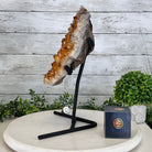 Extra Quality Citrine Cluster on a Metal Stand, 7.4 lbs & 12.9" Tall #5496 - 0059 - Brazil GemsBrazil GemsExtra Quality Citrine Cluster on a Metal Stand, 7.4 lbs & 12.9" Tall #5496 - 0059Clusters on Fixed Bases5496 - 0059