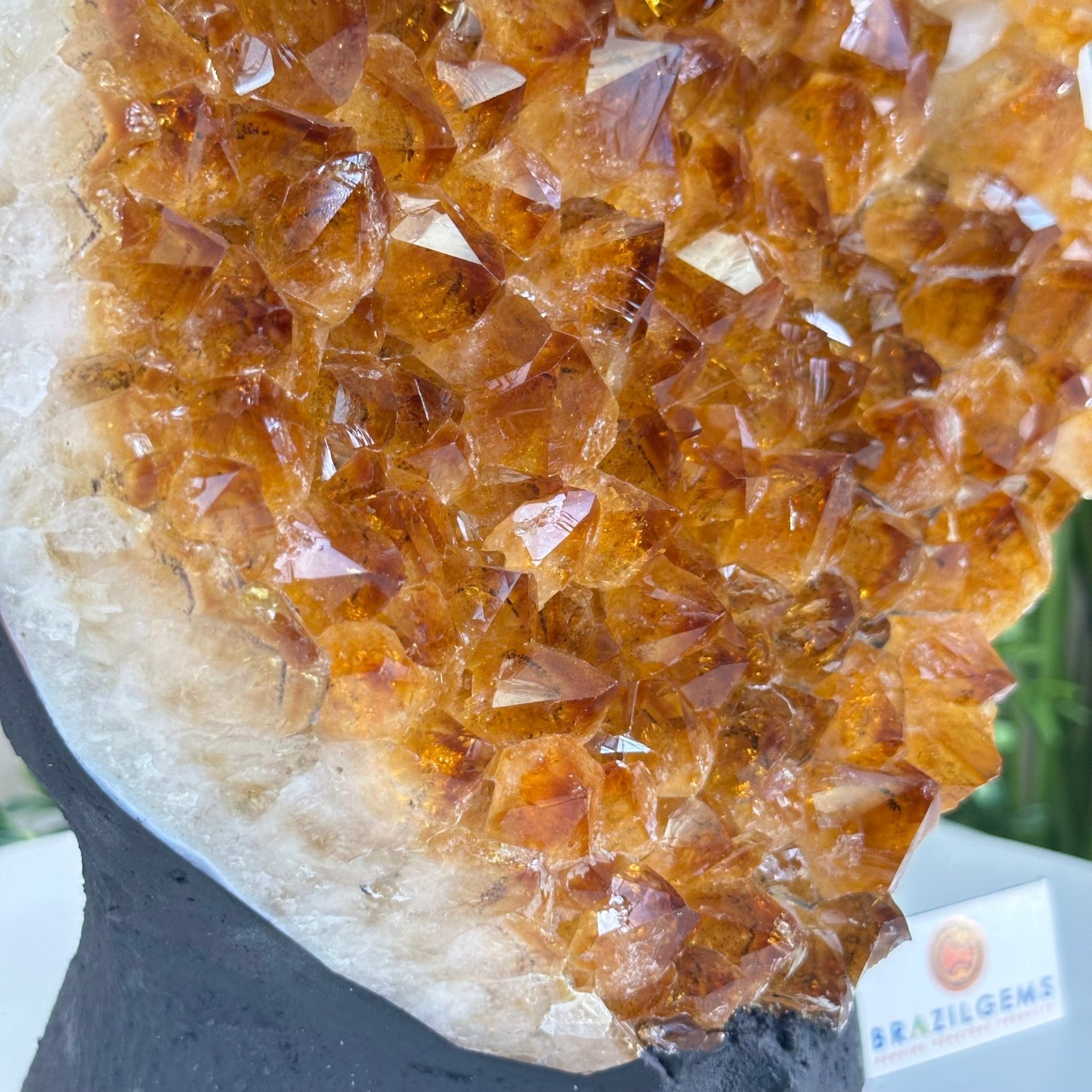 Extra Quality Citrine Cluster on Cement Base, 13.8 lbs and 11.4" Tall 5615 - 0069 - Brazil GemsBrazil GemsExtra Quality Citrine Cluster on Cement Base, 13.8 lbs and 11.4" Tall 5615 - 0069Clusters on Cement Bases5615 - 0069