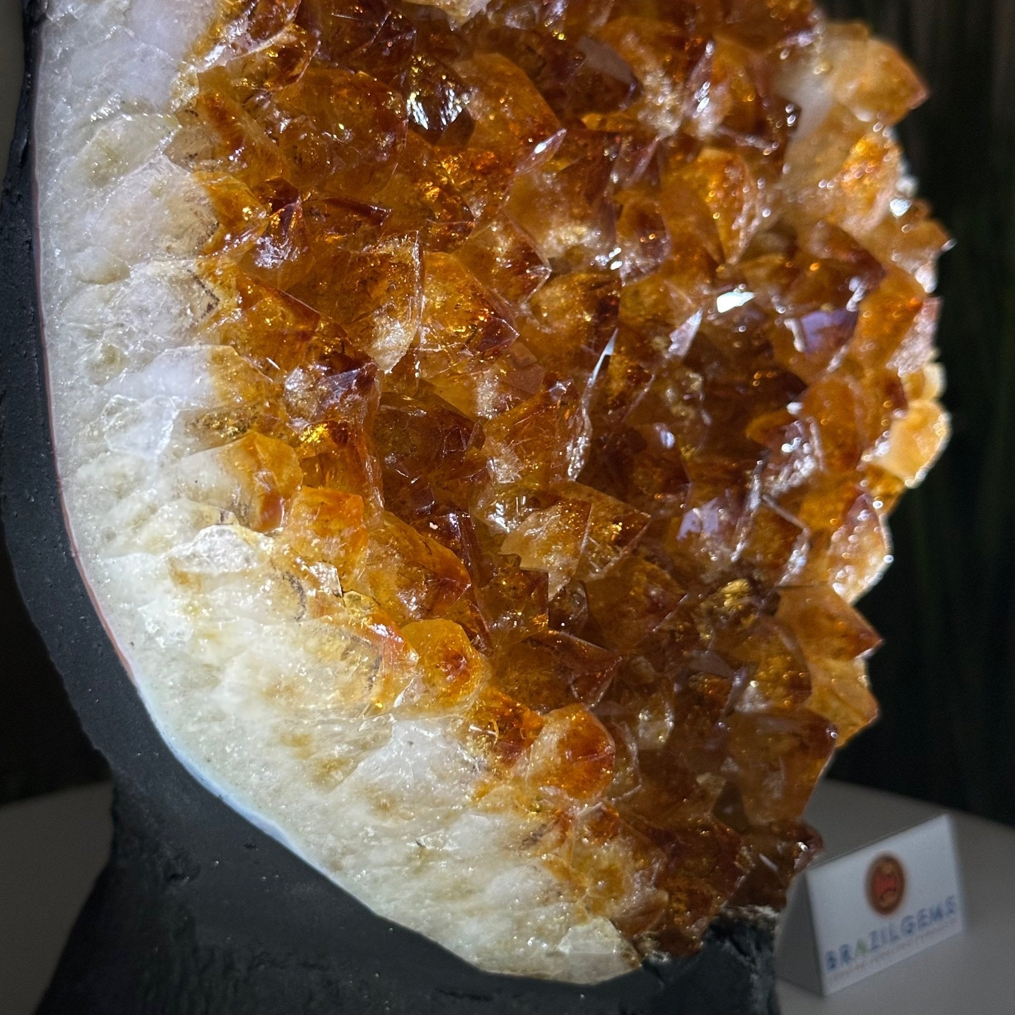 Extra Quality Citrine Cluster on Cement Base, 13.8 lbs and 11.4" Tall 5615 - 0069 - Brazil GemsBrazil GemsExtra Quality Citrine Cluster on Cement Base, 13.8 lbs and 11.4" Tall 5615 - 0069Clusters on Cement Bases5615 - 0069