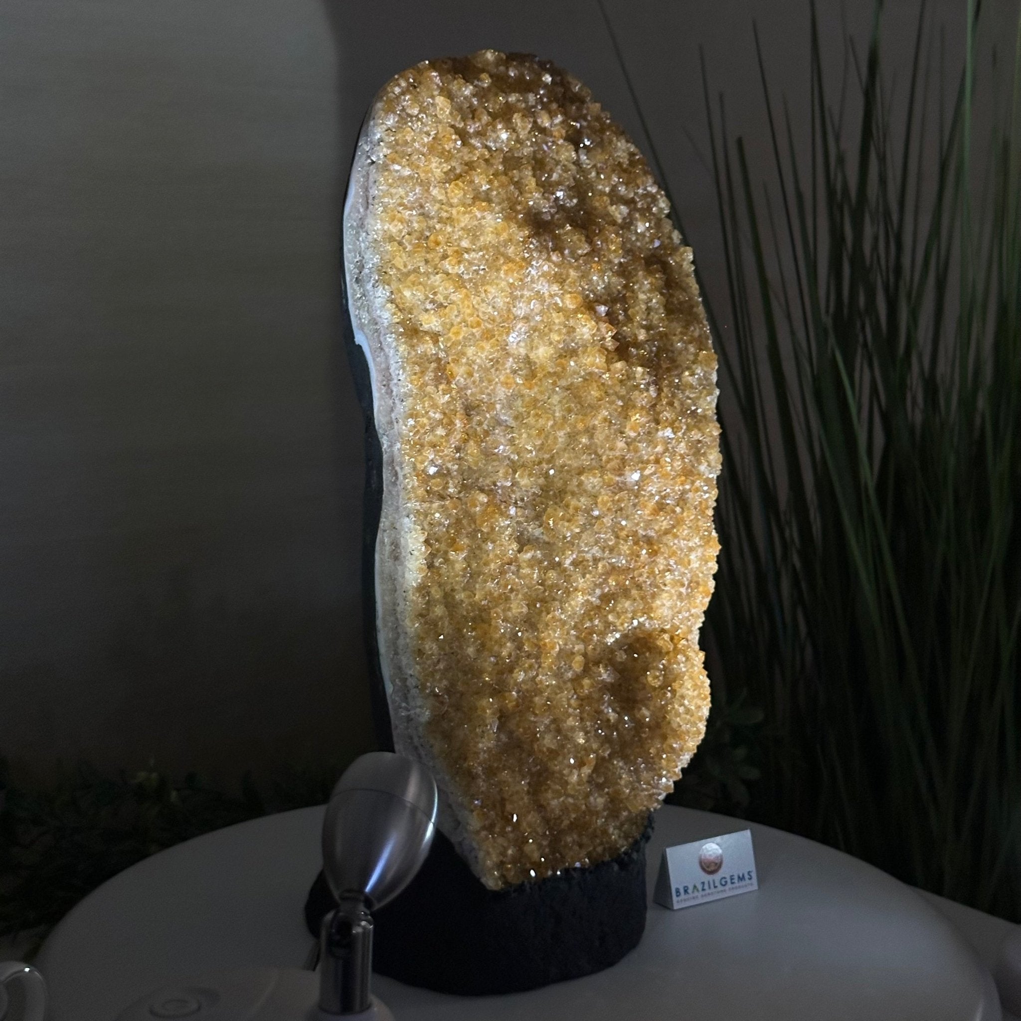 Extra Quality Citrine Cluster on Cement Base, 13.8 lbs and 13.7" Tall 5615 - 0068 - Brazil GemsBrazil GemsExtra Quality Citrine Cluster on Cement Base, 13.8 lbs and 13.7" Tall 5615 - 0068Clusters on Cement Bases5615 - 0068