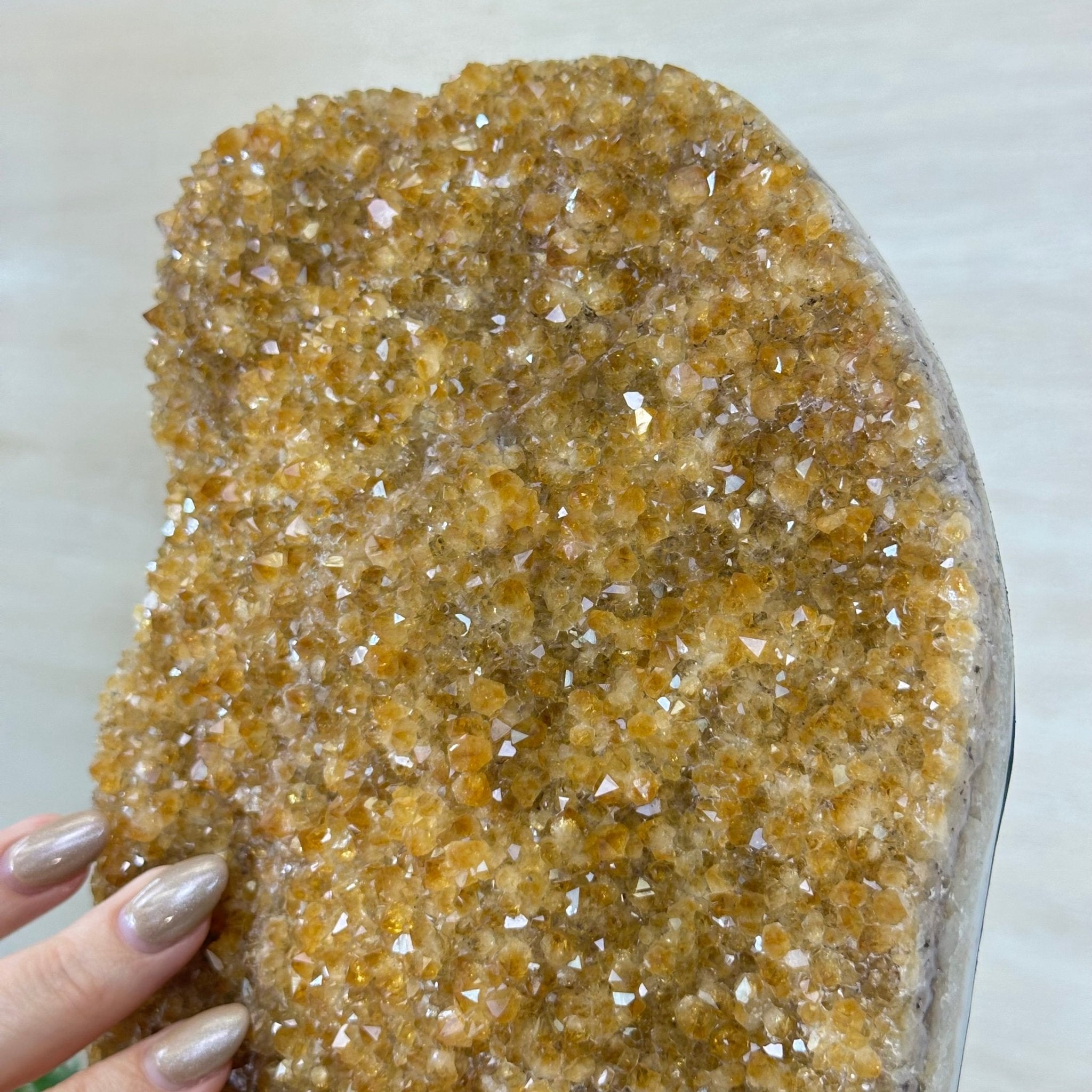 Extra Quality Citrine Cluster on Cement Base, 13.8 lbs and 13.7" Tall 5615 - 0068 - Brazil GemsBrazil GemsExtra Quality Citrine Cluster on Cement Base, 13.8 lbs and 13.7" Tall 5615 - 0068Clusters on Cement Bases5615 - 0068