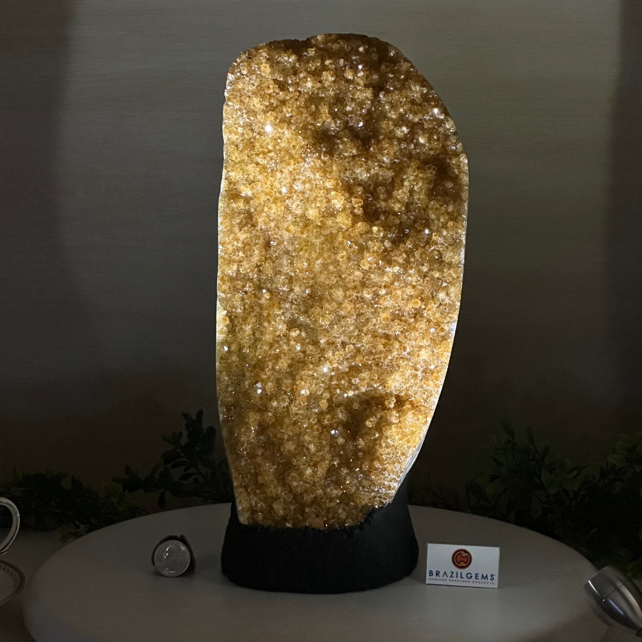Extra Quality Citrine Cluster on Cement Base, 13.8 lbs and 13.7" Tall 5615 - 0068 - Brazil GemsBrazil GemsExtra Quality Citrine Cluster on Cement Base, 13.8 lbs and 13.7" Tall 5615 - 0068Clusters on Cement Bases5615 - 0068