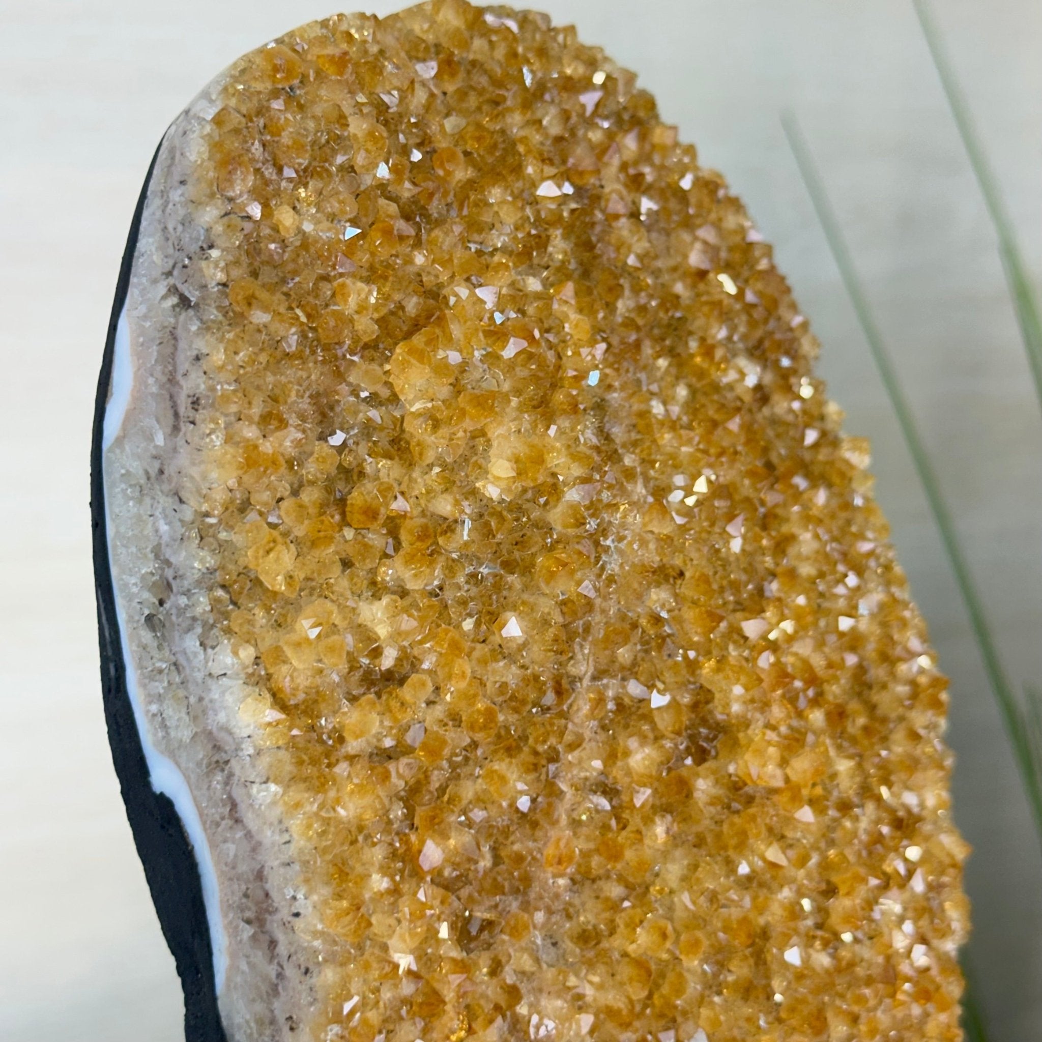 Extra Quality Citrine Cluster on Cement Base, 13.8 lbs and 13.7" Tall 5615 - 0068 - Brazil GemsBrazil GemsExtra Quality Citrine Cluster on Cement Base, 13.8 lbs and 13.7" Tall 5615 - 0068Clusters on Cement Bases5615 - 0068