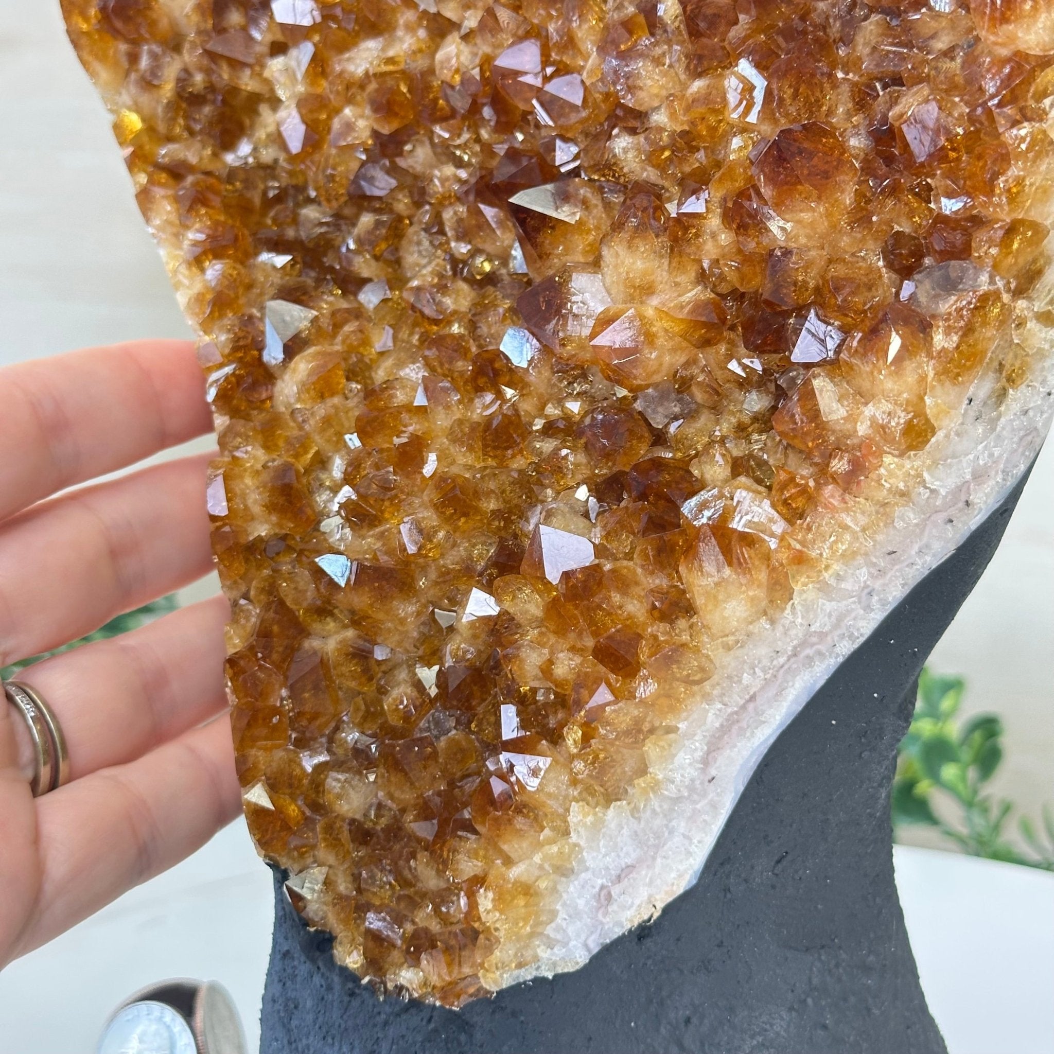Extra Quality Citrine Cluster on Cement Base, 16.5 lbs and 14.9" Tall 5615 - 0070 - Brazil GemsBrazil GemsExtra Quality Citrine Cluster on Cement Base, 16.5 lbs and 14.9" Tall 5615 - 0070Clusters on Cement Bases5615 - 0070