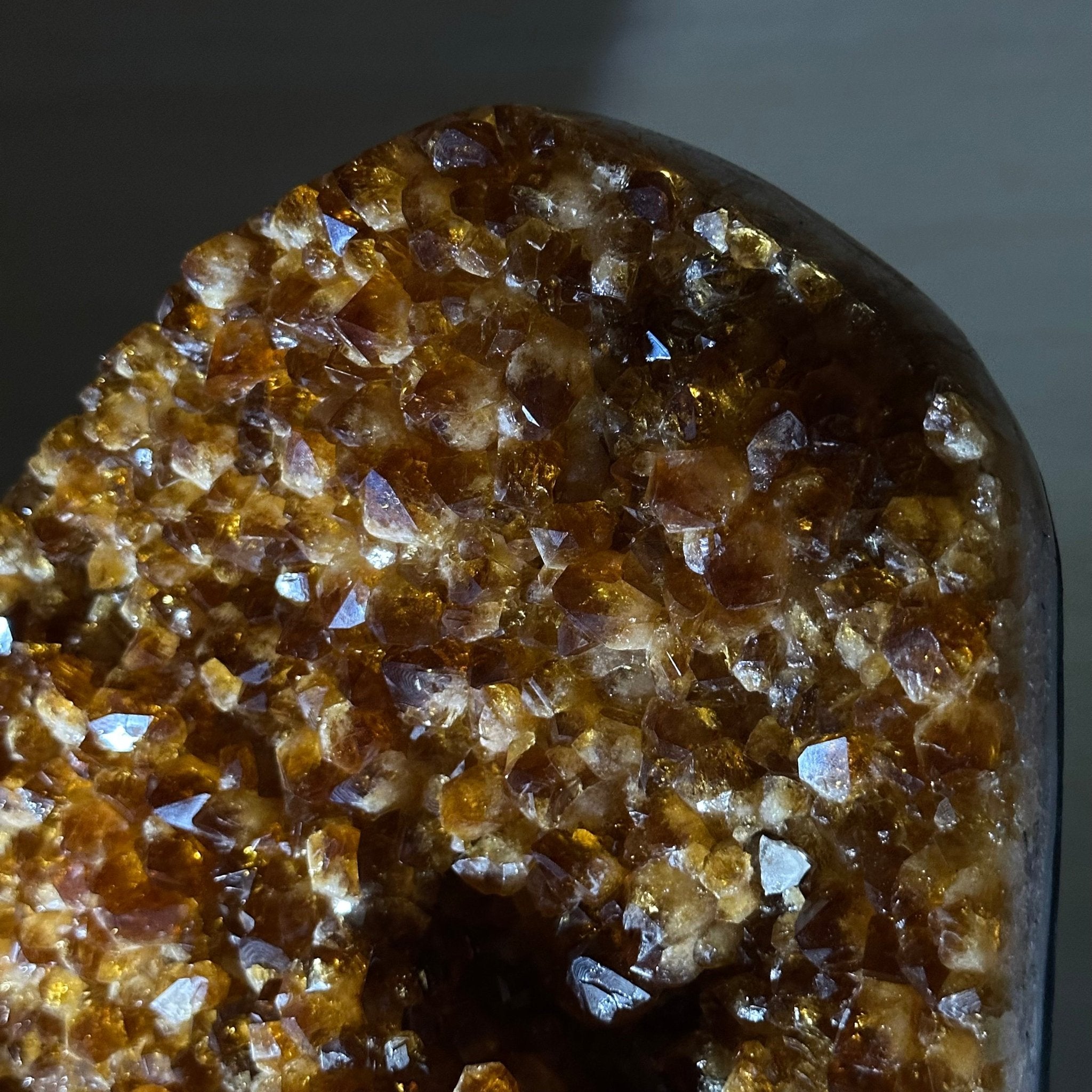 Extra Quality Citrine Cluster on Cement Base, 16.5 lbs and 14.9" Tall 5615 - 0070 - Brazil GemsBrazil GemsExtra Quality Citrine Cluster on Cement Base, 16.5 lbs and 14.9" Tall 5615 - 0070Clusters on Cement Bases5615 - 0070