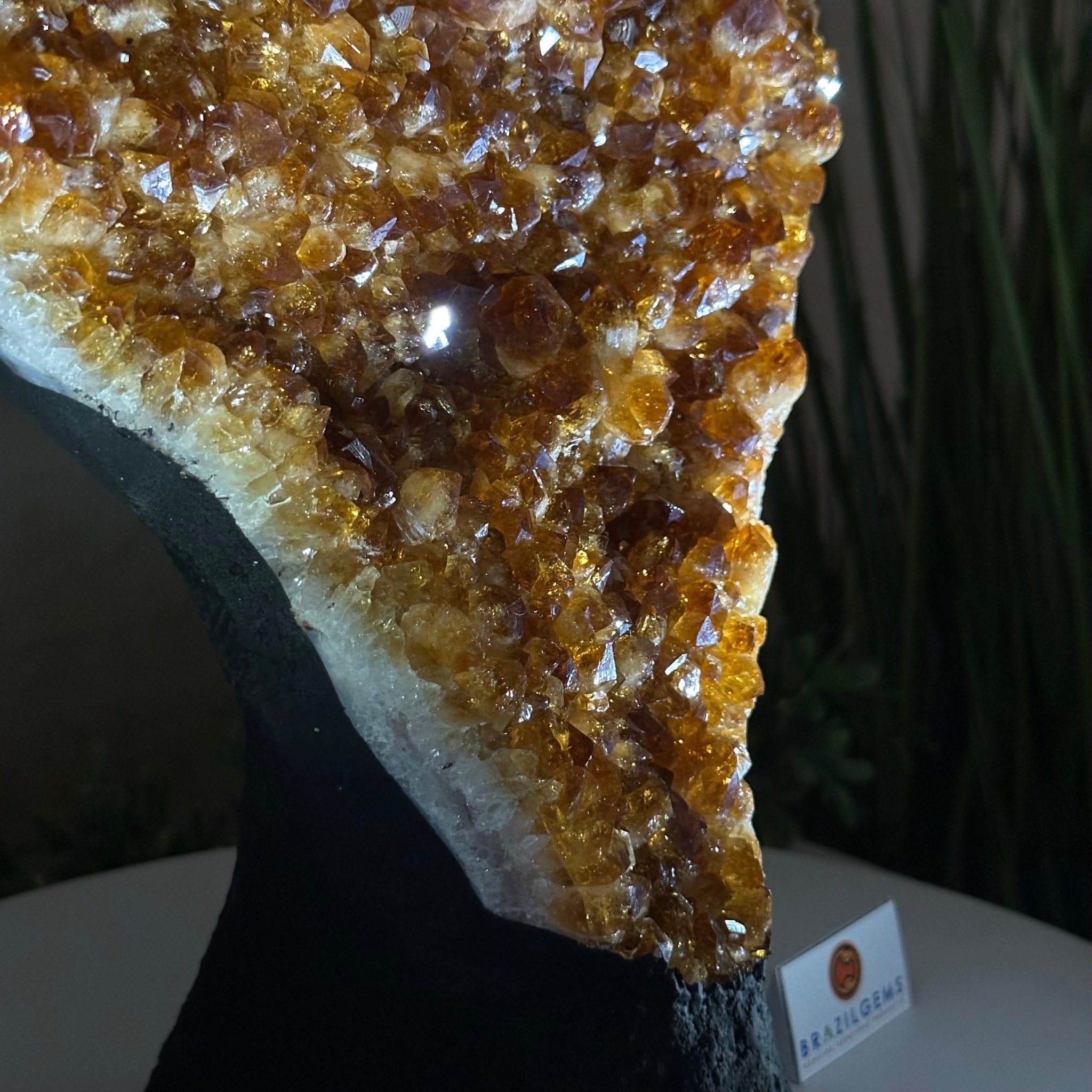 Extra Quality Citrine Cluster on Cement Base, 16.5 lbs and 14.9" Tall 5615 - 0070 - Brazil GemsBrazil GemsExtra Quality Citrine Cluster on Cement Base, 16.5 lbs and 14.9" Tall 5615 - 0070Clusters on Cement Bases5615 - 0070