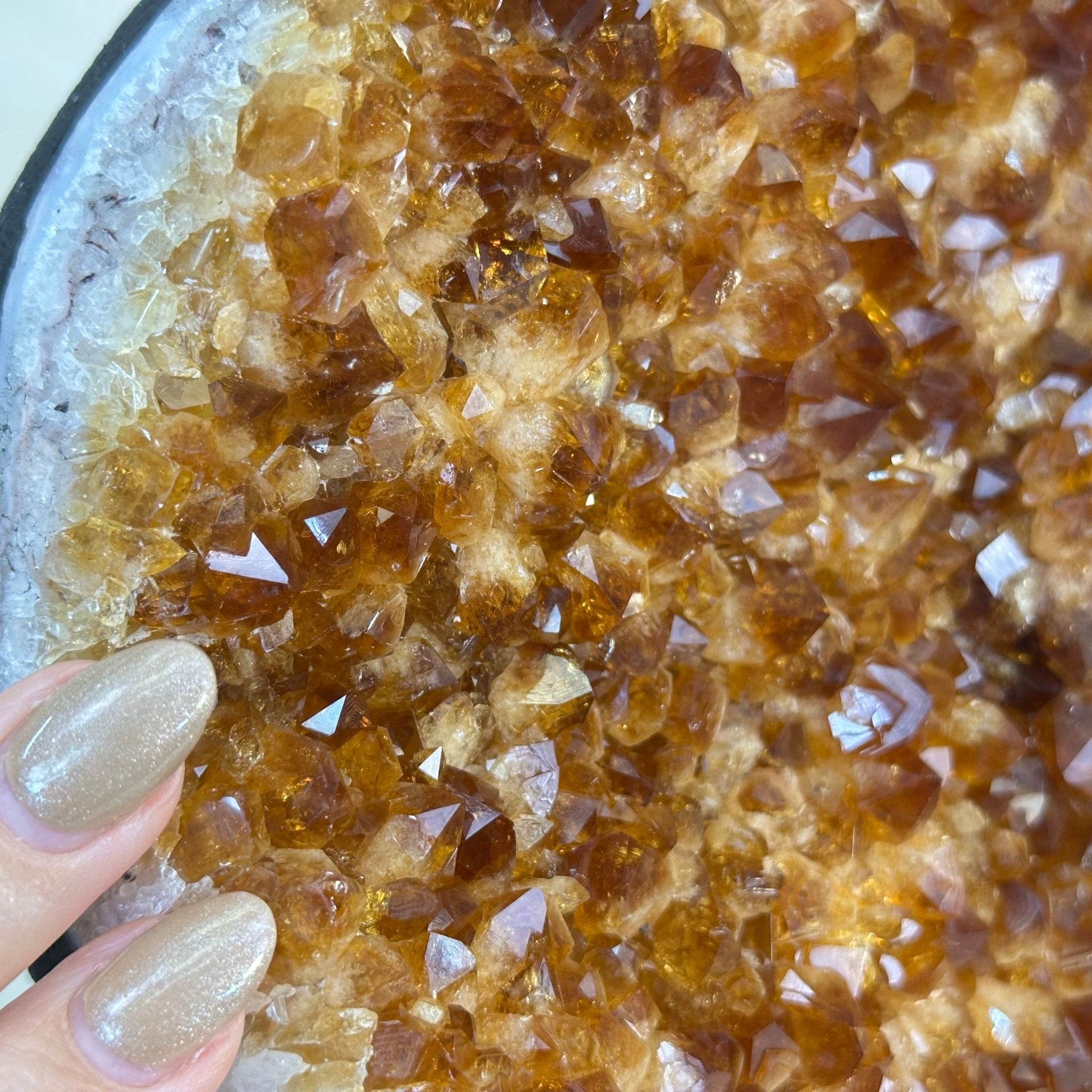 Extra Quality Citrine Cluster on Cement Base, 16.5 lbs and 14.9" Tall 5615 - 0070 - Brazil GemsBrazil GemsExtra Quality Citrine Cluster on Cement Base, 16.5 lbs and 14.9" Tall 5615 - 0070Clusters on Cement Bases5615 - 0070
