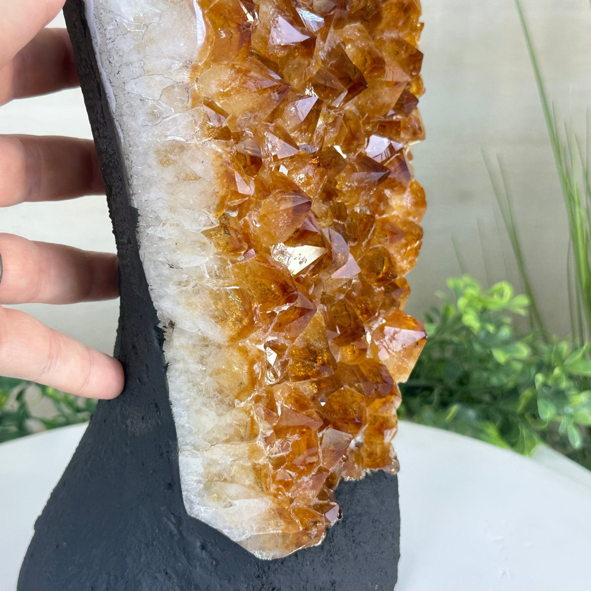 Extra Quality Citrine Cluster on Cement Base, 18.6 lbs and 14.9" Tall 5615 - 0071 - Brazil GemsBrazil GemsExtra Quality Citrine Cluster on Cement Base, 18.6 lbs and 14.9" Tall 5615 - 0071Clusters on Cement Bases5615 - 0071