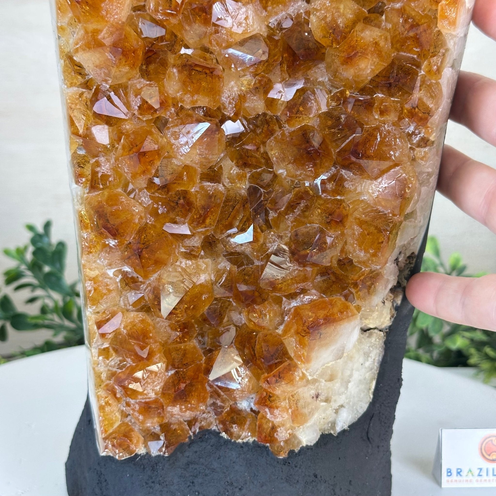 Extra Quality Citrine Cluster on Cement Base, 18.6 lbs and 14.9" Tall 5615 - 0071 - Brazil GemsBrazil GemsExtra Quality Citrine Cluster on Cement Base, 18.6 lbs and 14.9" Tall 5615 - 0071Clusters on Cement Bases5615 - 0071
