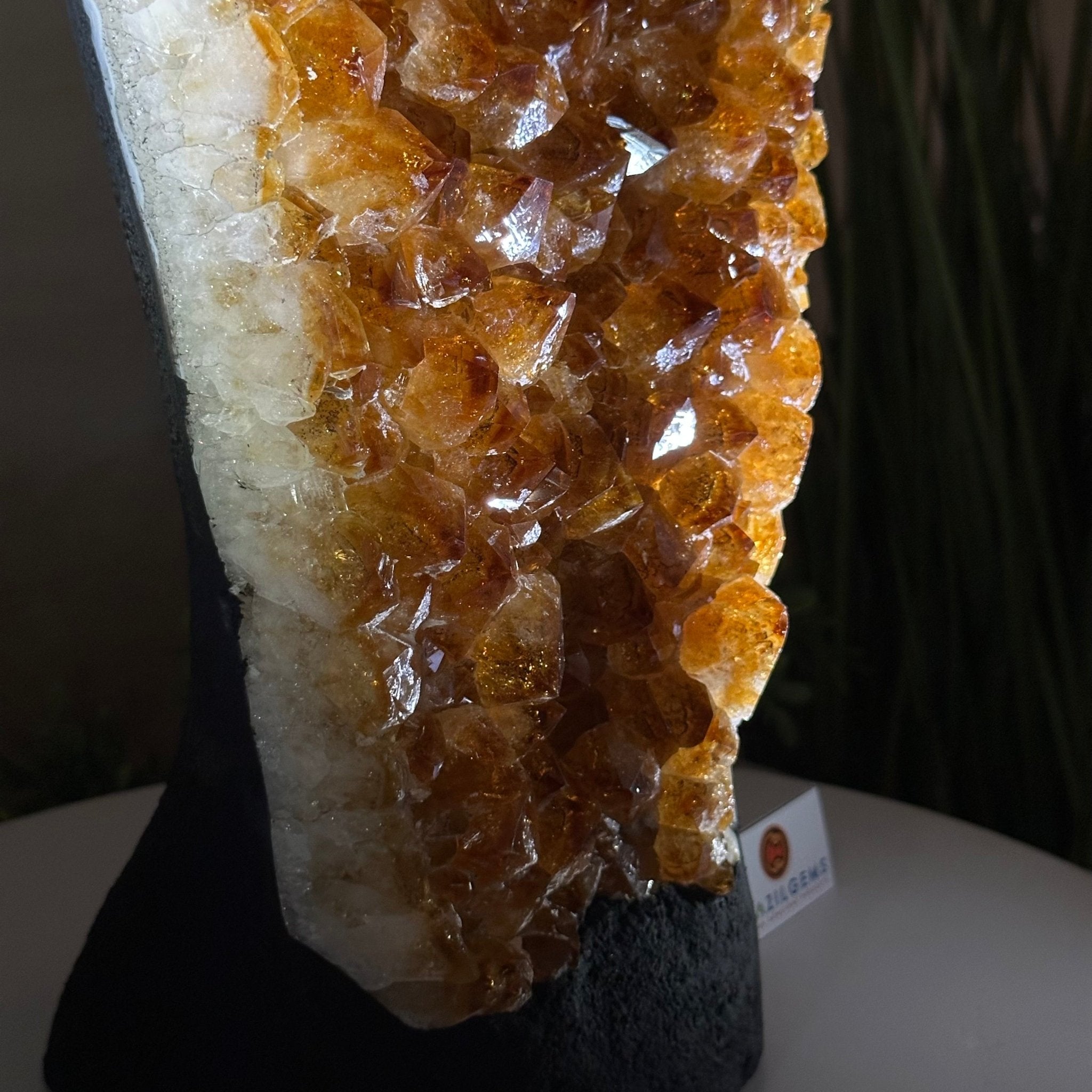 Extra Quality Citrine Cluster on Cement Base, 18.6 lbs and 14.9" Tall 5615 - 0071 - Brazil GemsBrazil GemsExtra Quality Citrine Cluster on Cement Base, 18.6 lbs and 14.9" Tall 5615 - 0071Clusters on Cement Bases5615 - 0071