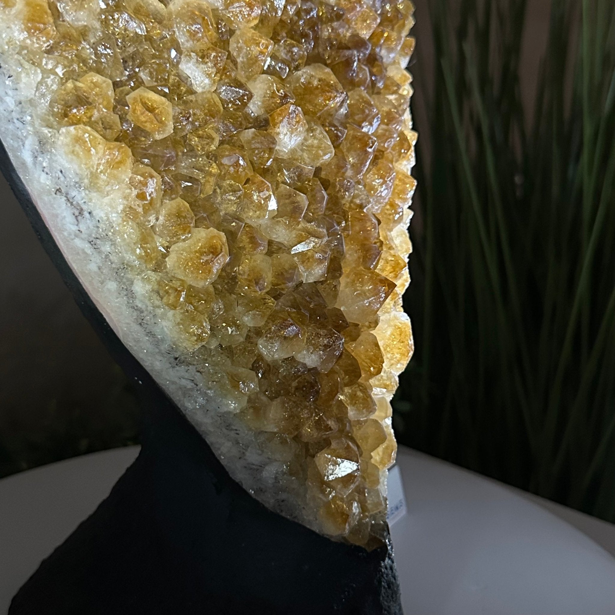 Extra Quality Citrine Cluster on Cement Base, 21.5 lbs and 14.6" Tall 5615 - 0072 - Brazil GemsBrazil GemsExtra Quality Citrine Cluster on Cement Base, 21.5 lbs and 14.6" Tall 5615 - 0072Clusters on Cement Bases5615 - 0072
