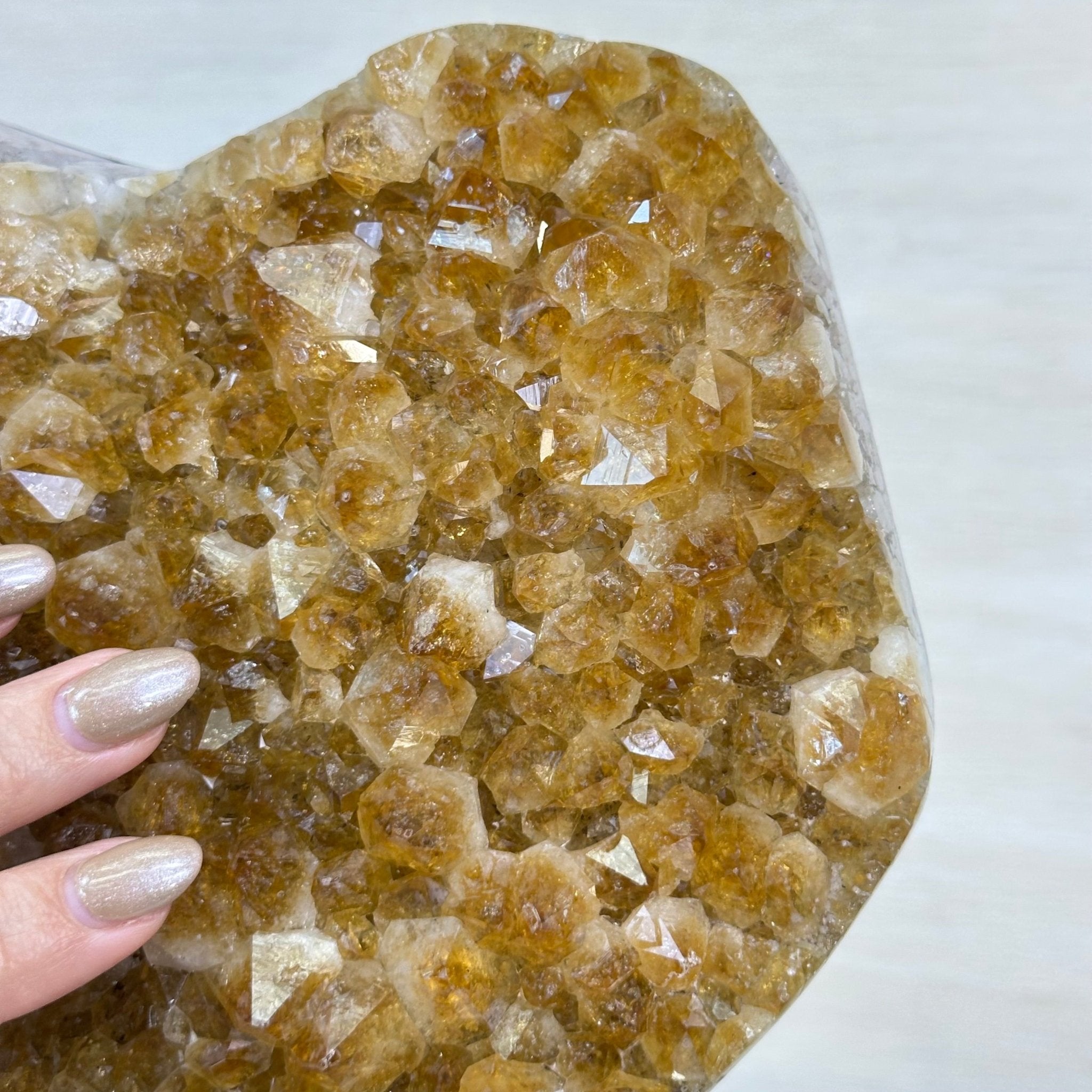 Extra Quality Citrine Cluster on Cement Base, 21.5 lbs and 14.6" Tall 5615 - 0072 - Brazil GemsBrazil GemsExtra Quality Citrine Cluster on Cement Base, 21.5 lbs and 14.6" Tall 5615 - 0072Clusters on Cement Bases5615 - 0072