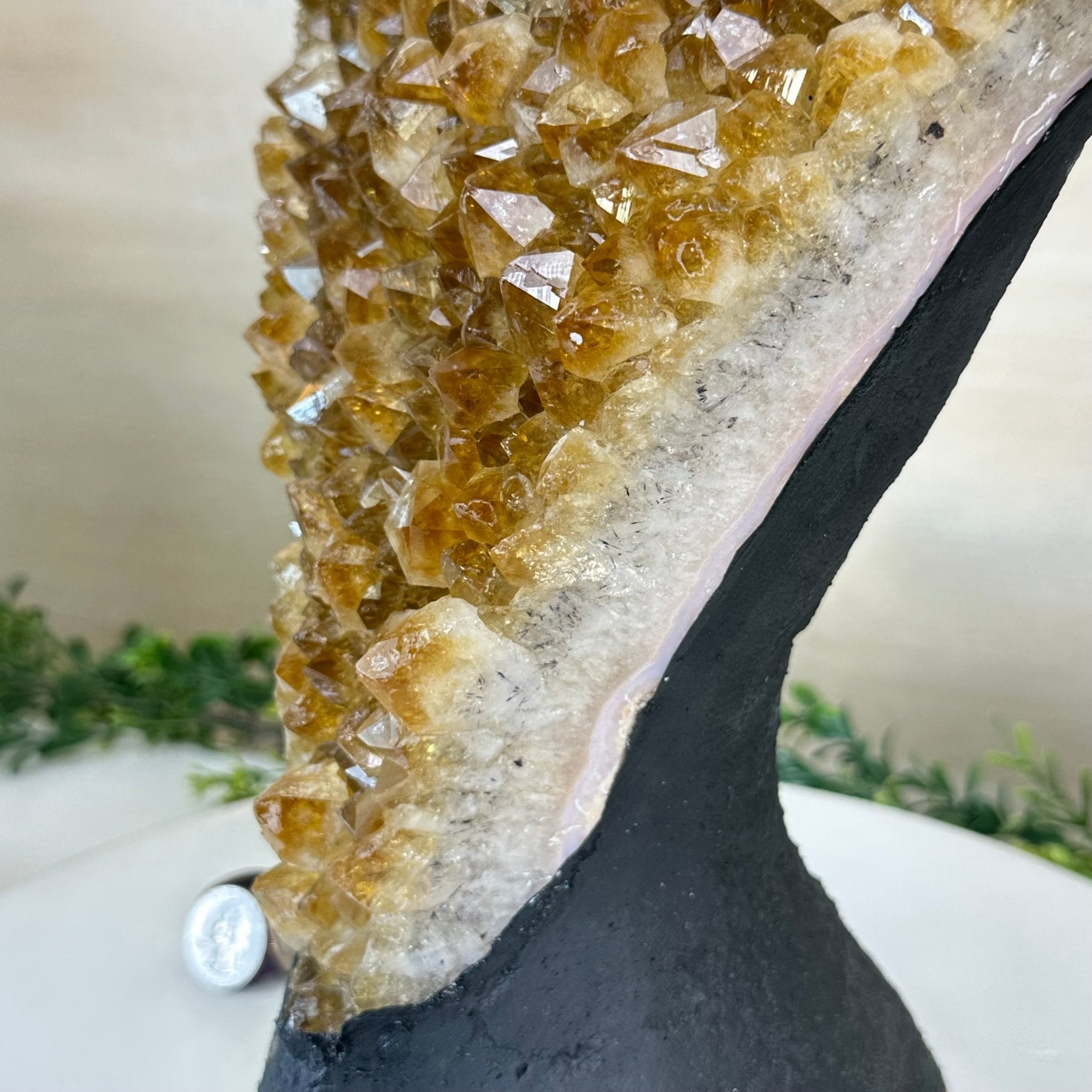 Extra Quality Citrine Cluster on Cement Base, 21.5 lbs and 14.6" Tall 5615 - 0072 - Brazil GemsBrazil GemsExtra Quality Citrine Cluster on Cement Base, 21.5 lbs and 14.6" Tall 5615 - 0072Clusters on Cement Bases5615 - 0072