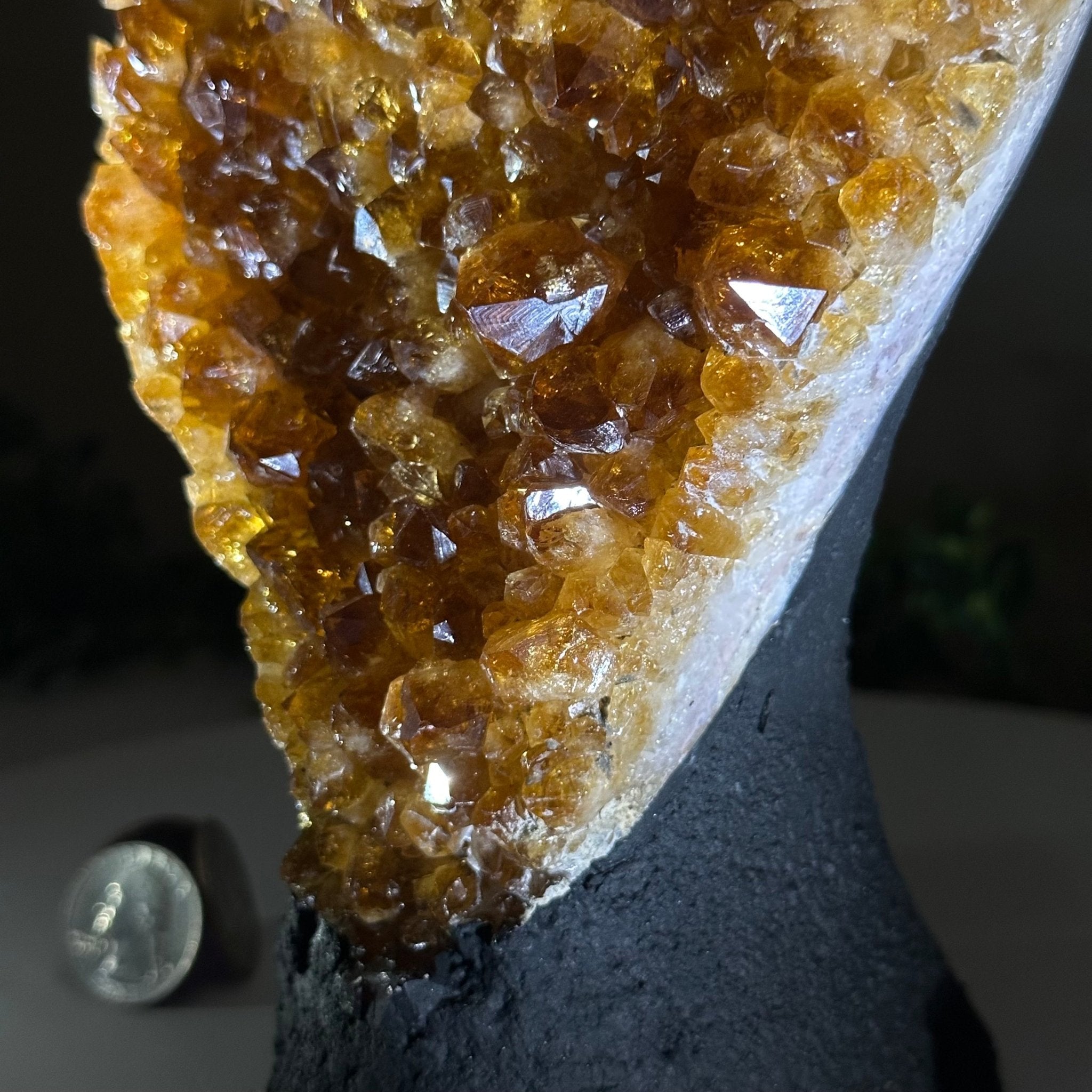 Extra Quality Citrine Cluster on Cement Base, 4.6 lbs and 7.9" Tall 5615 - 0048 - Brazil GemsBrazil GemsExtra Quality Citrine Cluster on Cement Base, 4.6 lbs and 7.9" Tall 5615 - 0048Clusters on Cement Bases5615 - 0048