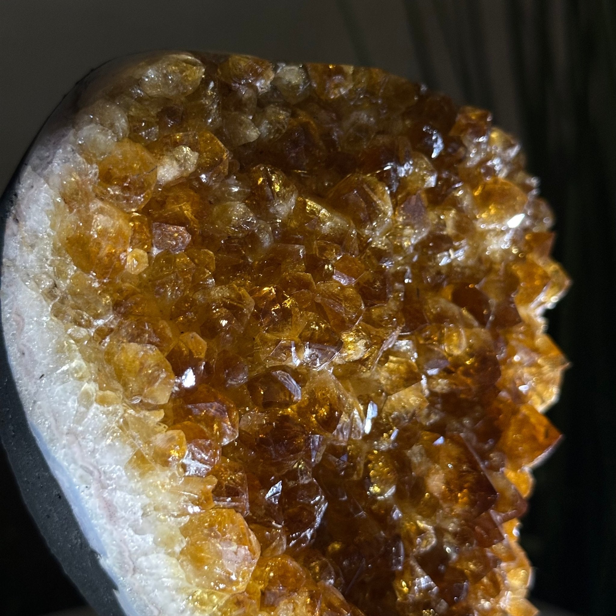 Extra Quality Citrine Cluster on Cement Base, 4.6 lbs and 7.9" Tall 5615 - 0048 - Brazil GemsBrazil GemsExtra Quality Citrine Cluster on Cement Base, 4.6 lbs and 7.9" Tall 5615 - 0048Clusters on Cement Bases5615 - 0048