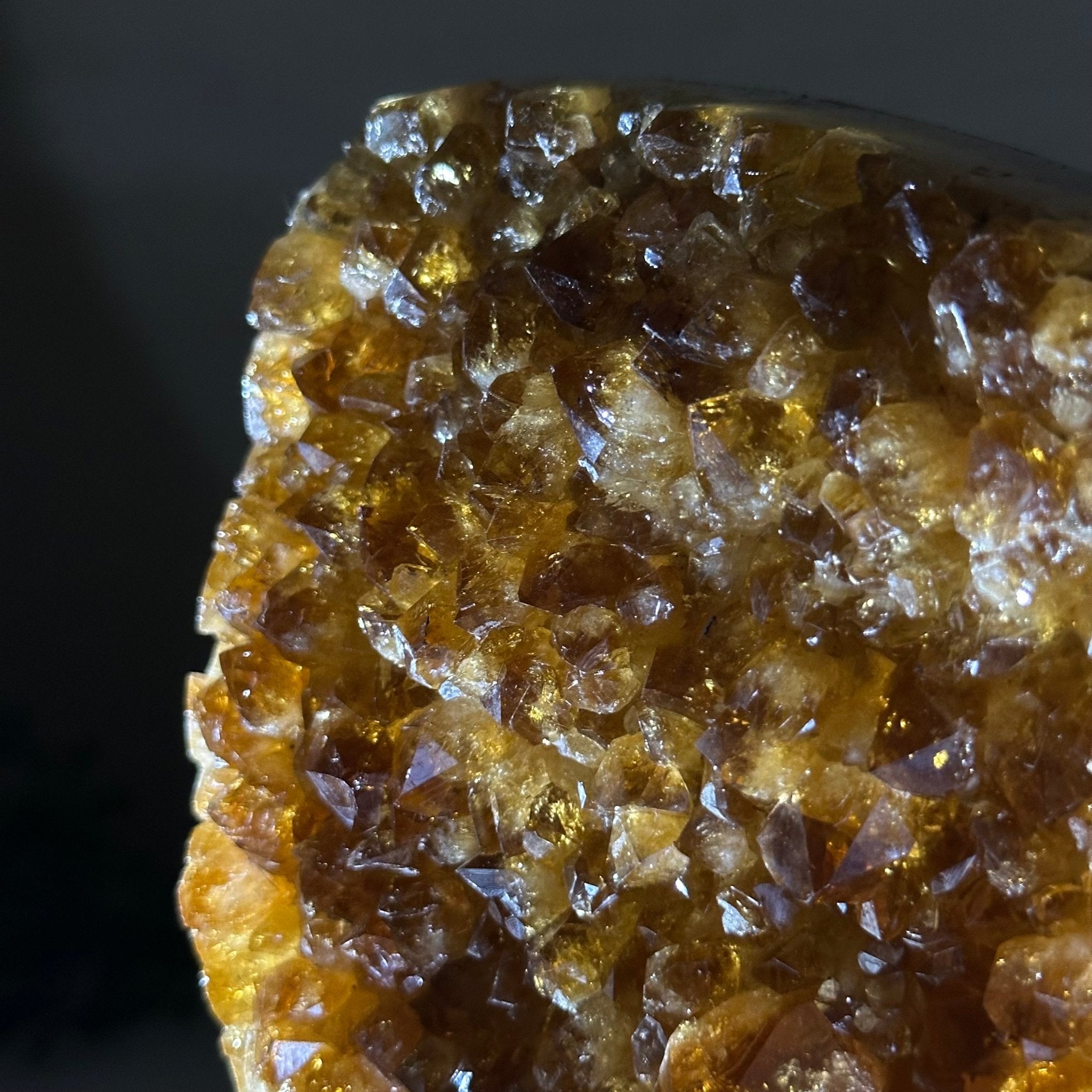 Extra Quality Citrine Cluster on Cement Base, 4.6 lbs and 7.9" Tall 5615 - 0048 - Brazil GemsBrazil GemsExtra Quality Citrine Cluster on Cement Base, 4.6 lbs and 7.9" Tall 5615 - 0048Clusters on Cement Bases5615 - 0048
