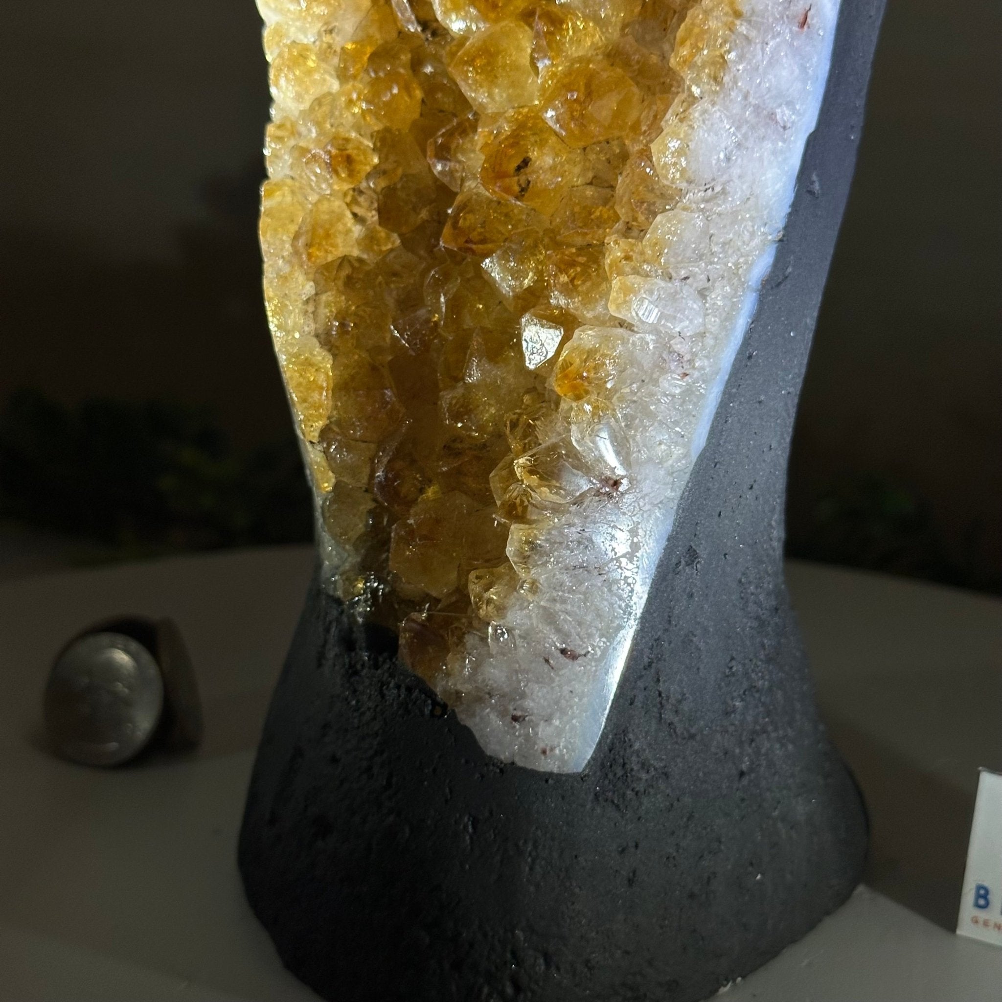 Extra Quality Citrine Cluster on Cement Base, 4.6 lbs and 8.2" Tall 5615 - 0047 - Brazil GemsBrazil GemsExtra Quality Citrine Cluster on Cement Base, 4.6 lbs and 8.2" Tall 5615 - 0047Clusters on Cement Bases5615 - 0047