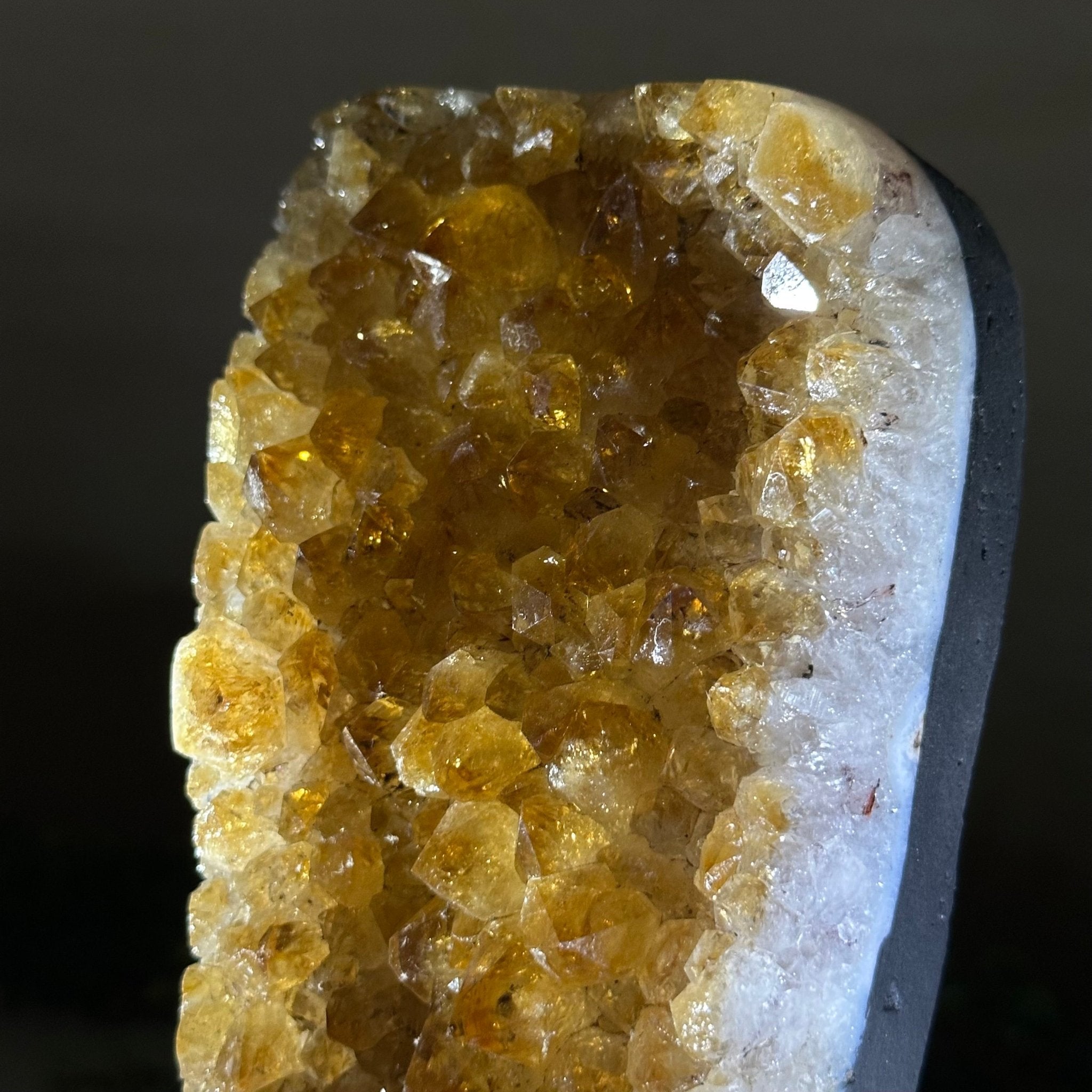Extra Quality Citrine Cluster on Cement Base, 4.6 lbs and 8.2" Tall 5615 - 0047 - Brazil GemsBrazil GemsExtra Quality Citrine Cluster on Cement Base, 4.6 lbs and 8.2" Tall 5615 - 0047Clusters on Cement Bases5615 - 0047