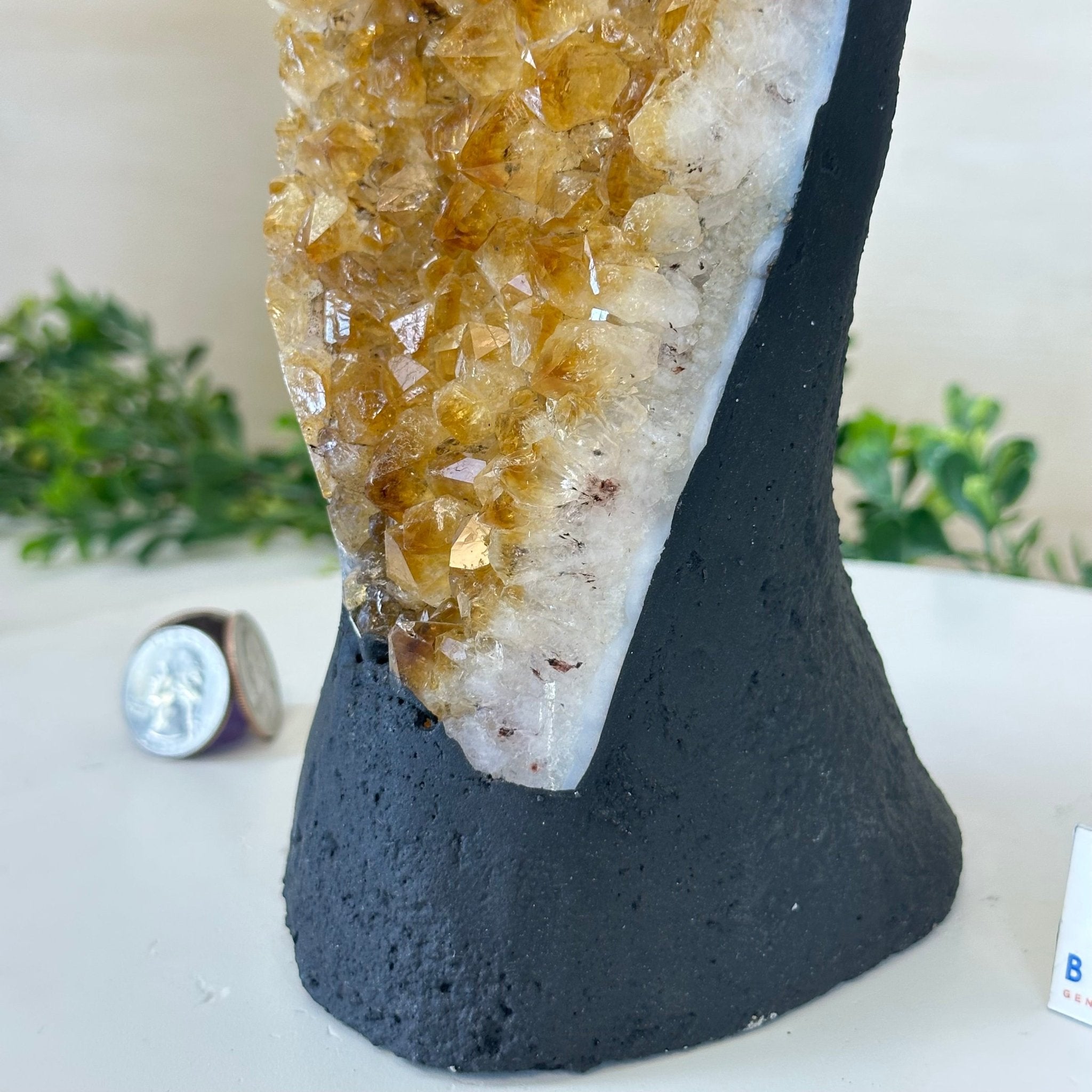 Extra Quality Citrine Cluster on Cement Base, 4.6 lbs and 8.2" Tall 5615 - 0047 - Brazil GemsBrazil GemsExtra Quality Citrine Cluster on Cement Base, 4.6 lbs and 8.2" Tall 5615 - 0047Clusters on Cement Bases5615 - 0047