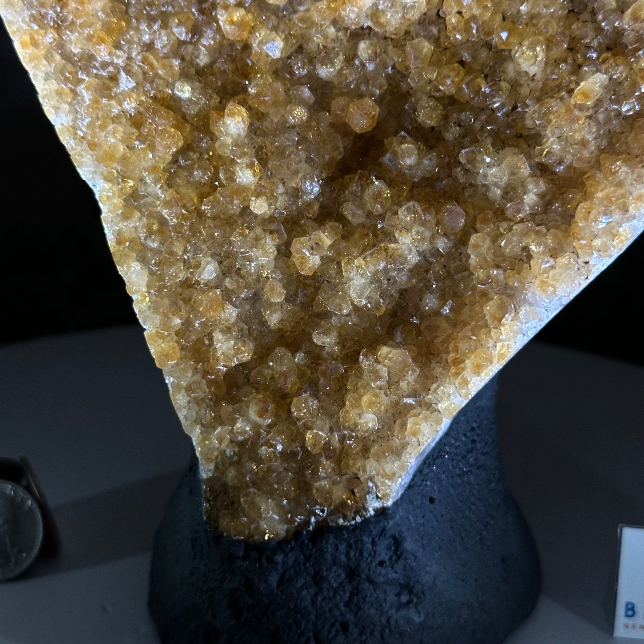 Extra Quality Citrine Cluster on Cement Base, 5 lbs and 8.7" Tall 5615 - 0049 - Brazil GemsBrazil GemsExtra Quality Citrine Cluster on Cement Base, 5 lbs and 8.7" Tall 5615 - 0049Clusters on Cement Bases5615 - 0049