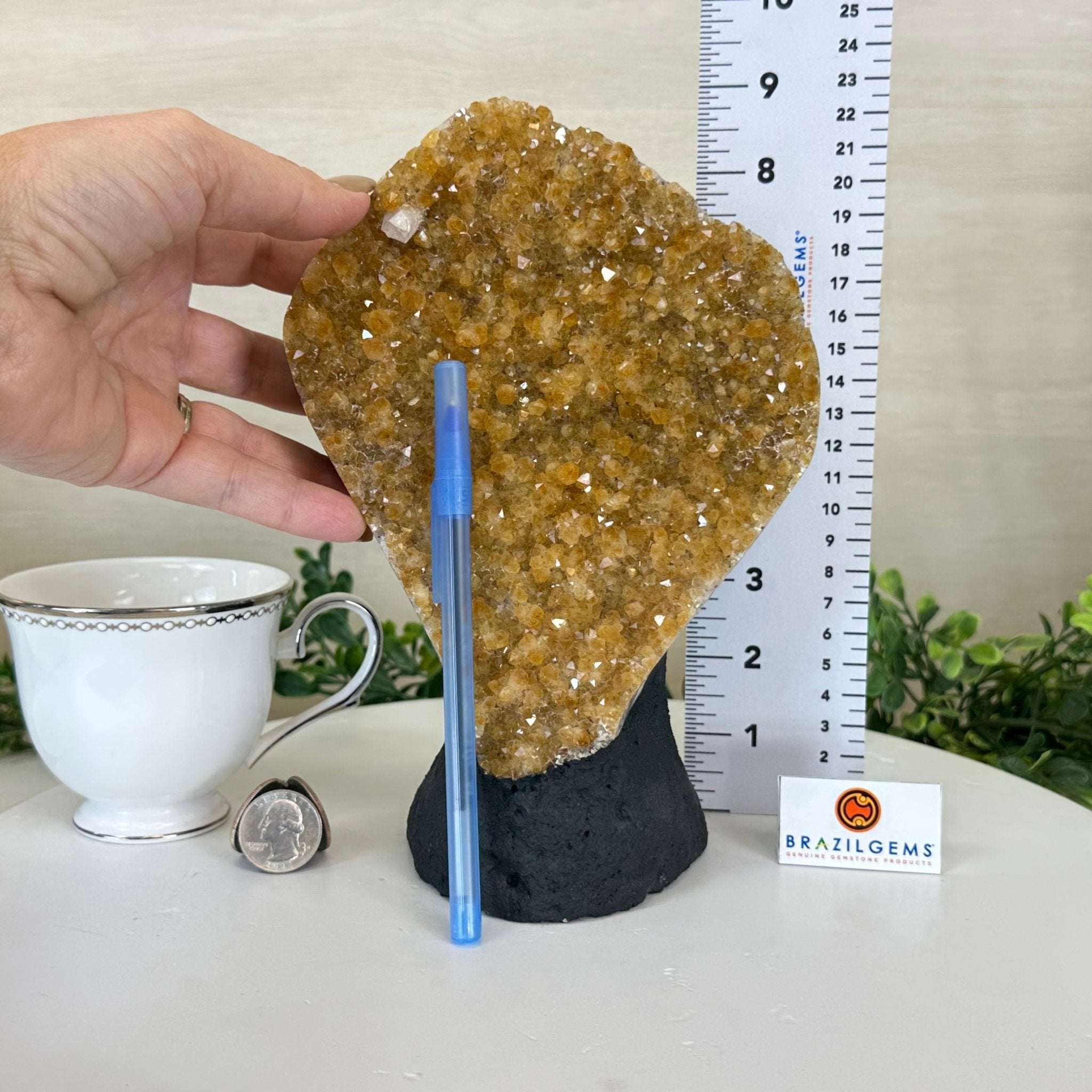Extra Quality Citrine Cluster on Cement Base, 5 lbs and 8.7" Tall 5615 - 0049 - Brazil GemsBrazil GemsExtra Quality Citrine Cluster on Cement Base, 5 lbs and 8.7" Tall 5615 - 0049Clusters on Cement Bases5615 - 0049