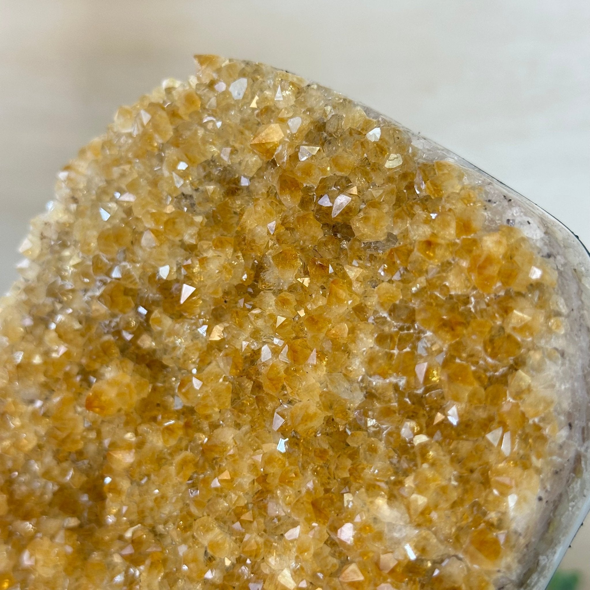 Extra Quality Citrine Cluster on Cement Base, 5 lbs and 9.2" Tall 5615 - 0050 - Brazil GemsBrazil GemsExtra Quality Citrine Cluster on Cement Base, 5 lbs and 9.2" Tall 5615 - 0050Clusters on Cement Bases5615 - 0050