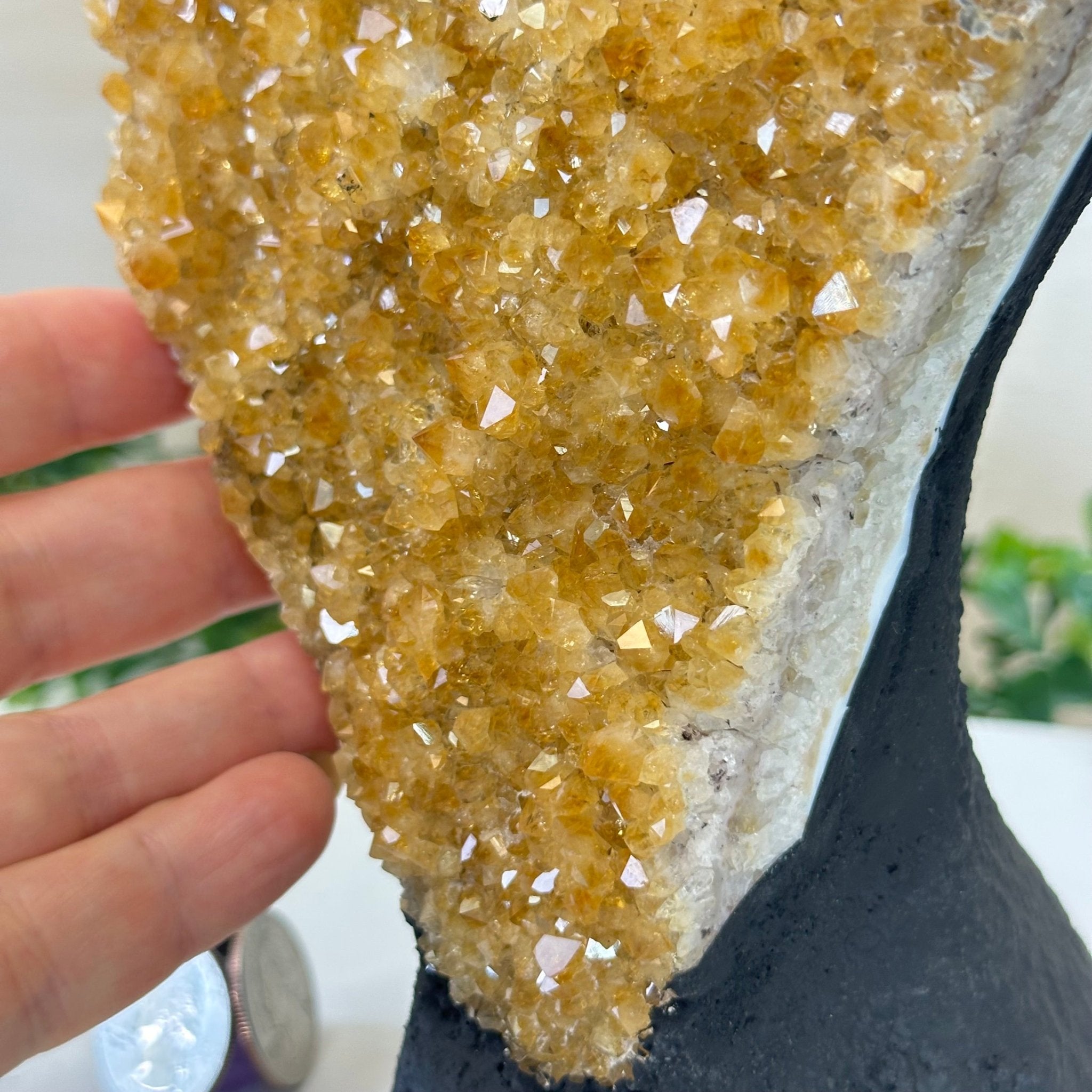Extra Quality Citrine Cluster on Cement Base, 5 lbs and 9.2" Tall 5615 - 0050 - Brazil GemsBrazil GemsExtra Quality Citrine Cluster on Cement Base, 5 lbs and 9.2" Tall 5615 - 0050Clusters on Cement Bases5615 - 0050