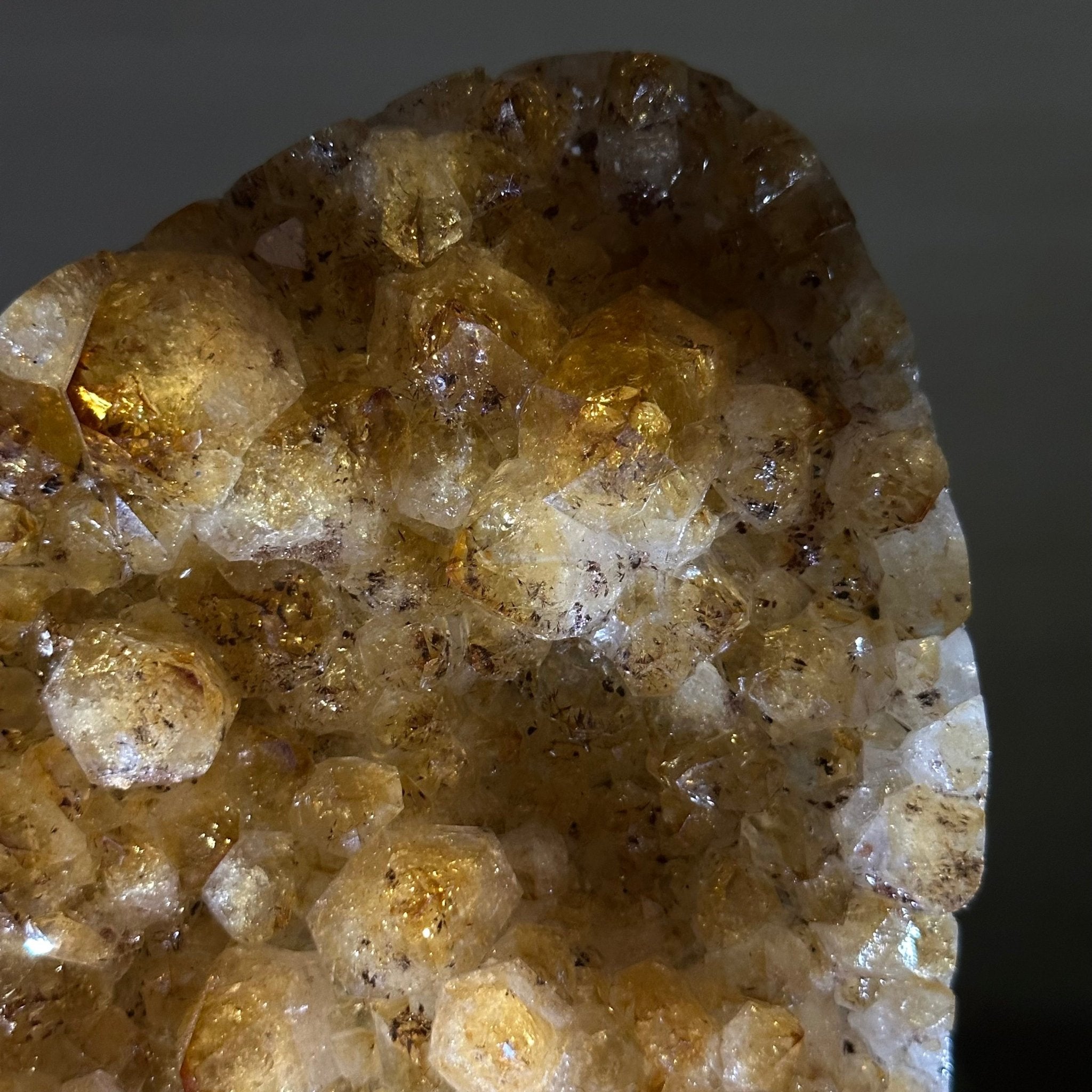 Extra Quality Citrine Cluster on Cement Base, 6 lbs and 10.4" Tall 5615 - 0051 - Brazil GemsBrazil GemsExtra Quality Citrine Cluster on Cement Base, 6 lbs and 10.4" Tall 5615 - 0051Clusters on Cement Bases5615 - 0051