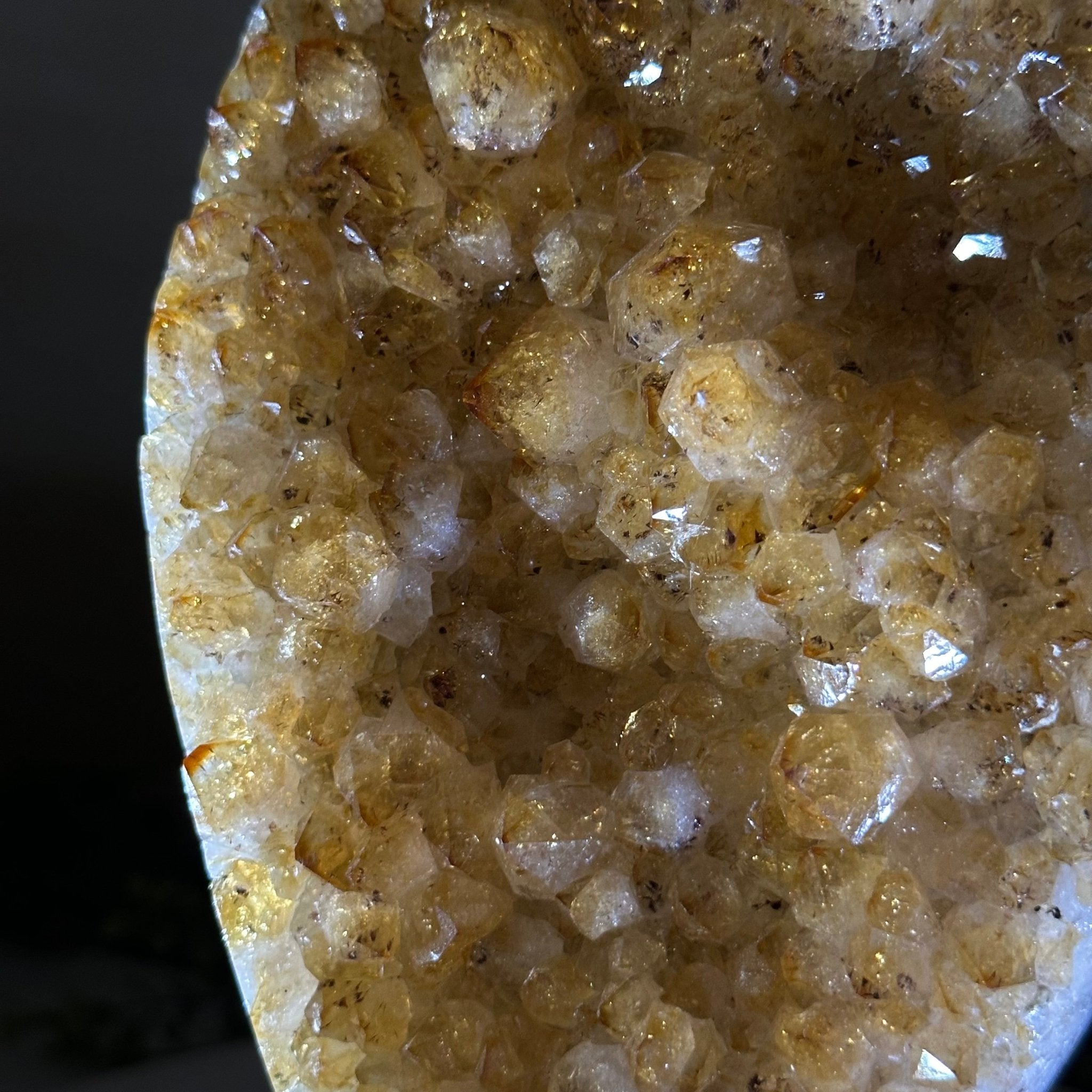 Extra Quality Citrine Cluster on Cement Base, 6 lbs and 10.4" Tall 5615 - 0051 - Brazil GemsBrazil GemsExtra Quality Citrine Cluster on Cement Base, 6 lbs and 10.4" Tall 5615 - 0051Clusters on Cement Bases5615 - 0051