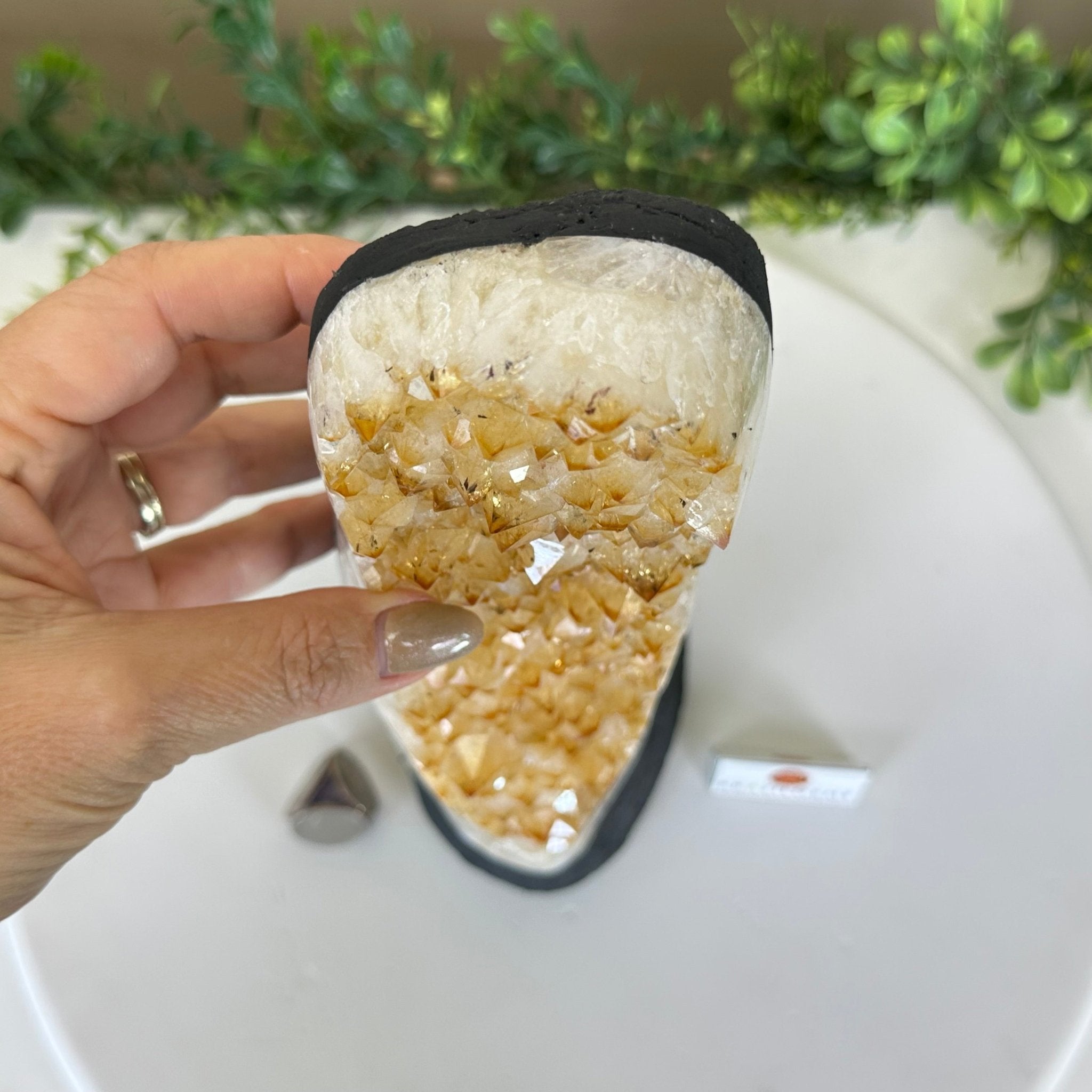 Extra Quality Citrine Cluster on Cement Base, 6 lbs and 11.8" Tall 5615 - 0053 - Brazil GemsBrazil GemsExtra Quality Citrine Cluster on Cement Base, 6 lbs and 11.8" Tall 5615 - 0053Clusters on Cement Bases5615 - 0053