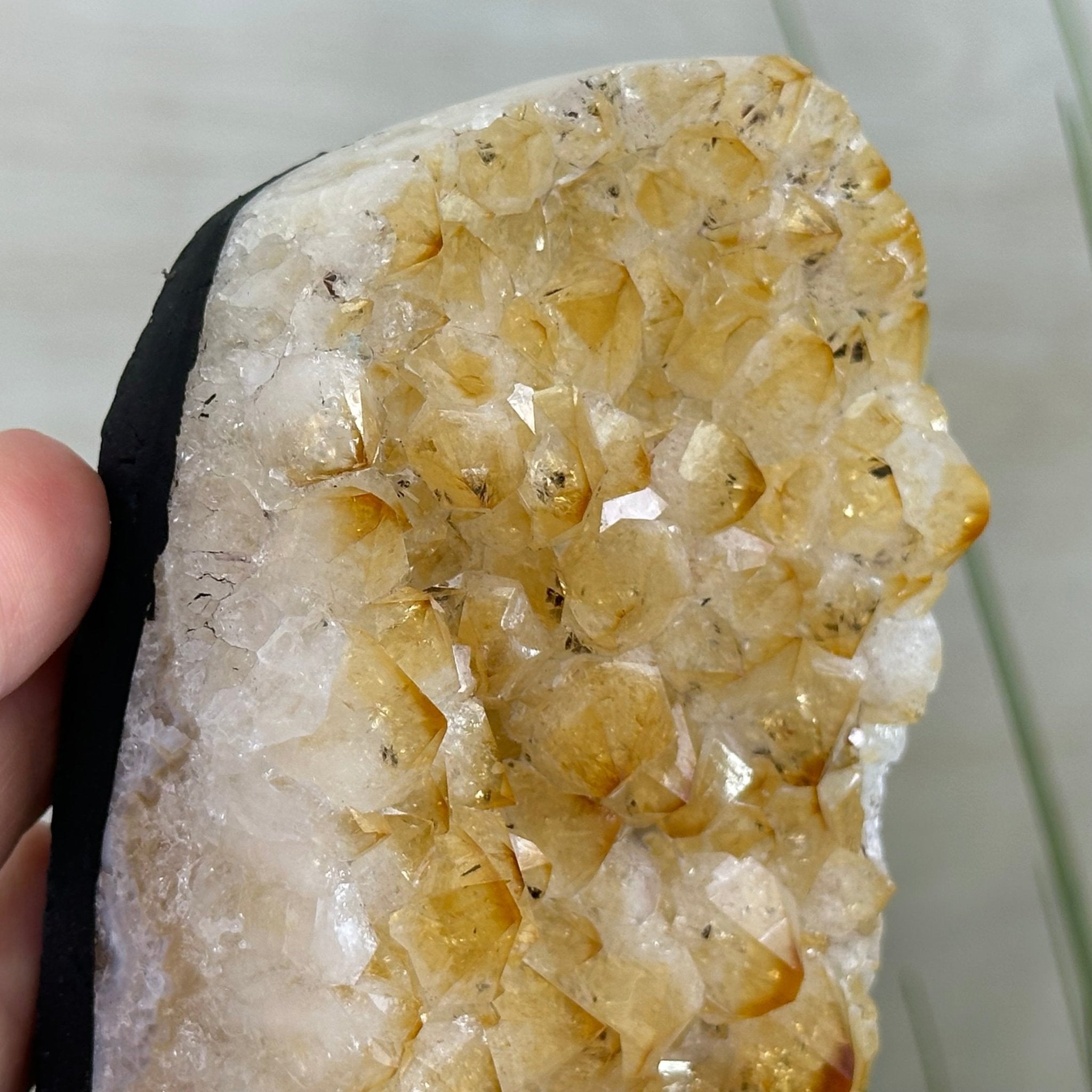 Extra Quality Citrine Cluster on Cement Base, 6 lbs and 11.8" Tall 5615 - 0053 - Brazil GemsBrazil GemsExtra Quality Citrine Cluster on Cement Base, 6 lbs and 11.8" Tall 5615 - 0053Clusters on Cement Bases5615 - 0053