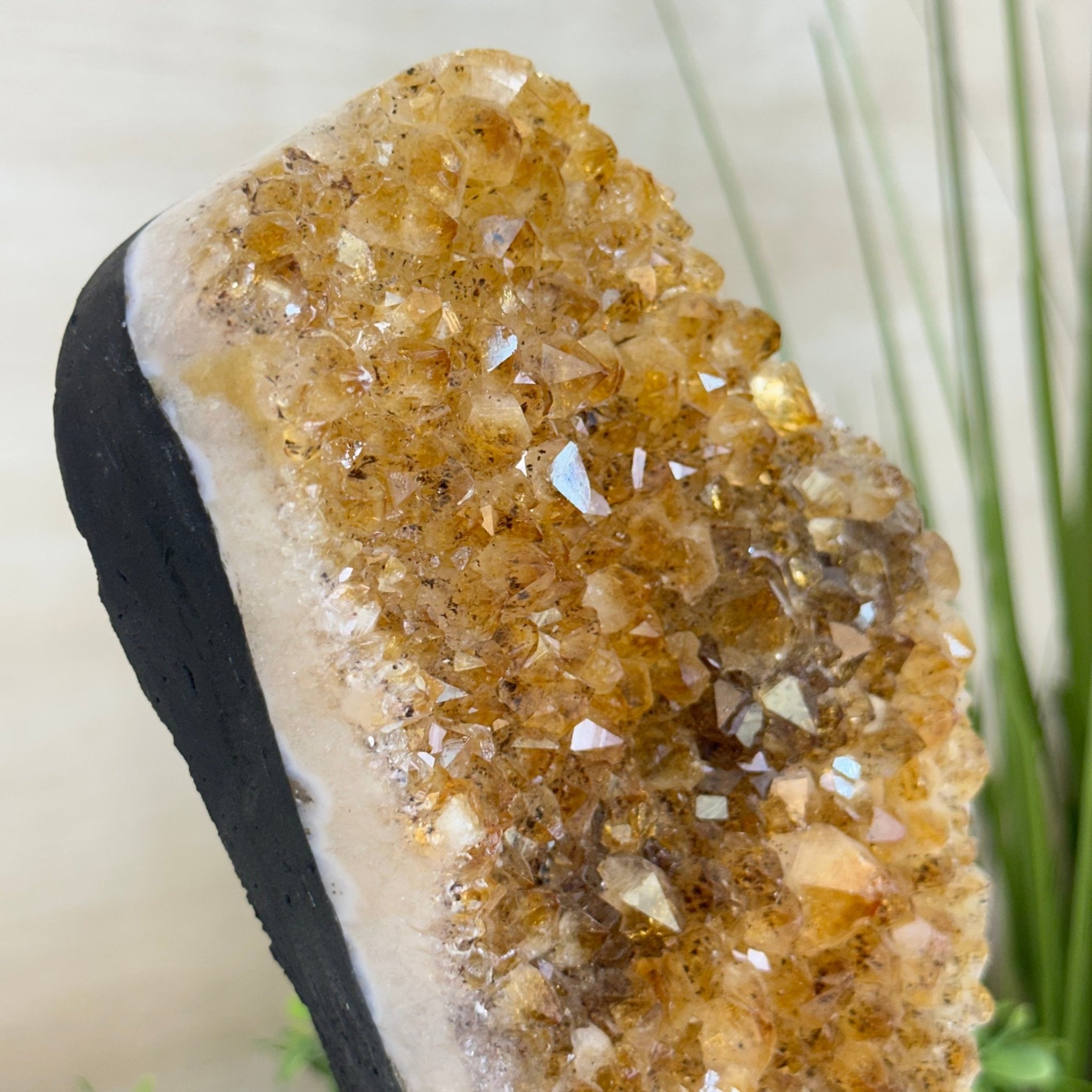 Extra Quality Citrine Cluster on Cement Base, 7.1 lbs and 10.4" Tall 5615 - 0055 - Brazil GemsBrazil GemsExtra Quality Citrine Cluster on Cement Base, 7.1 lbs and 10.4" Tall 5615 - 0055Clusters on Cement Bases5615 - 0055