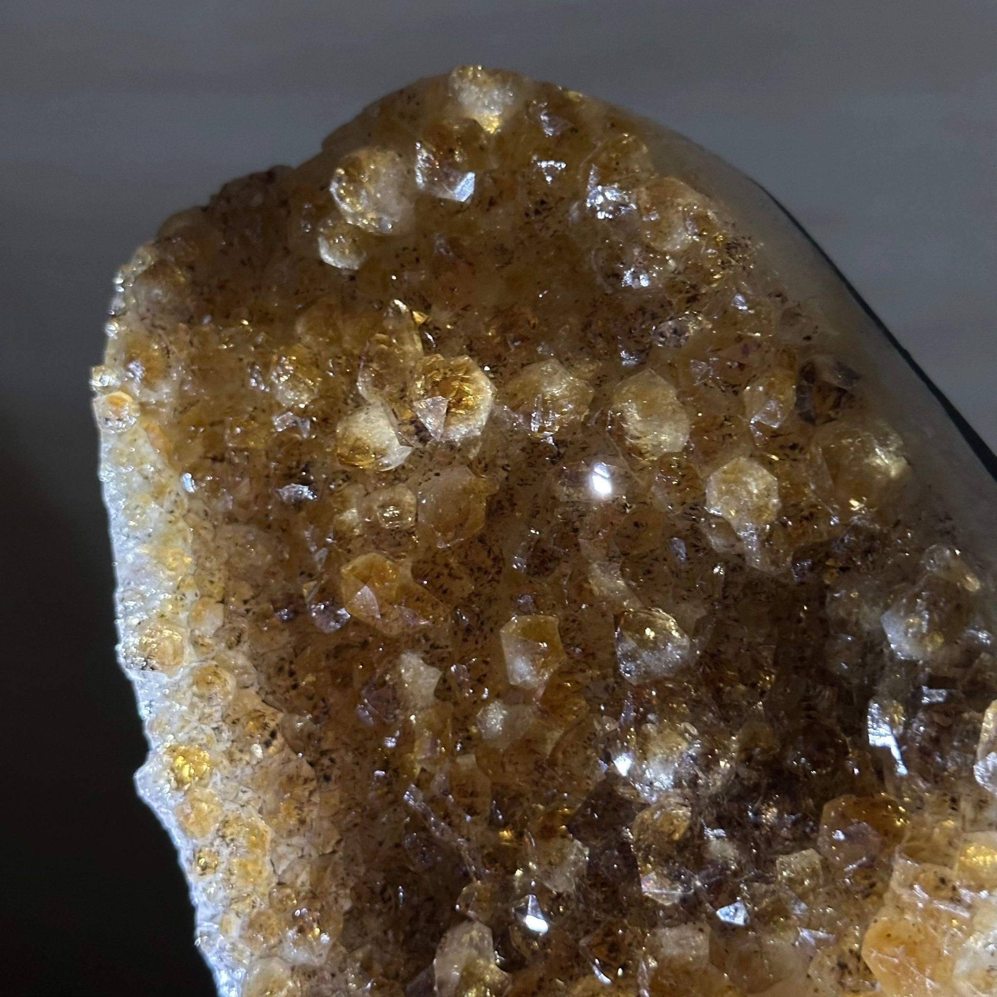 Extra Quality Citrine Cluster on Cement Base, 7.1 lbs and 10.4" Tall 5615 - 0055 - Brazil GemsBrazil GemsExtra Quality Citrine Cluster on Cement Base, 7.1 lbs and 10.4" Tall 5615 - 0055Clusters on Cement Bases5615 - 0055