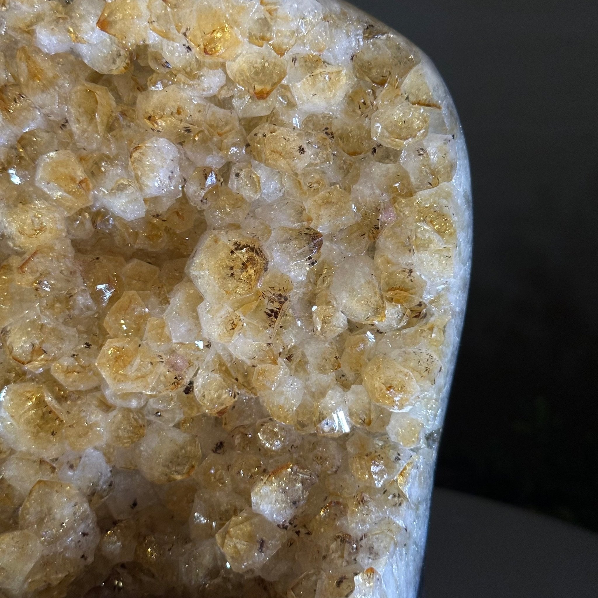 Extra Quality Citrine Cluster on Cement Base, 7.2 lbs and 7.4" Tall 5615 - 0056 - Brazil GemsBrazil GemsExtra Quality Citrine Cluster on Cement Base, 7.2 lbs and 7.4" Tall 5615 - 0056Clusters on Cement Bases5615 - 0056