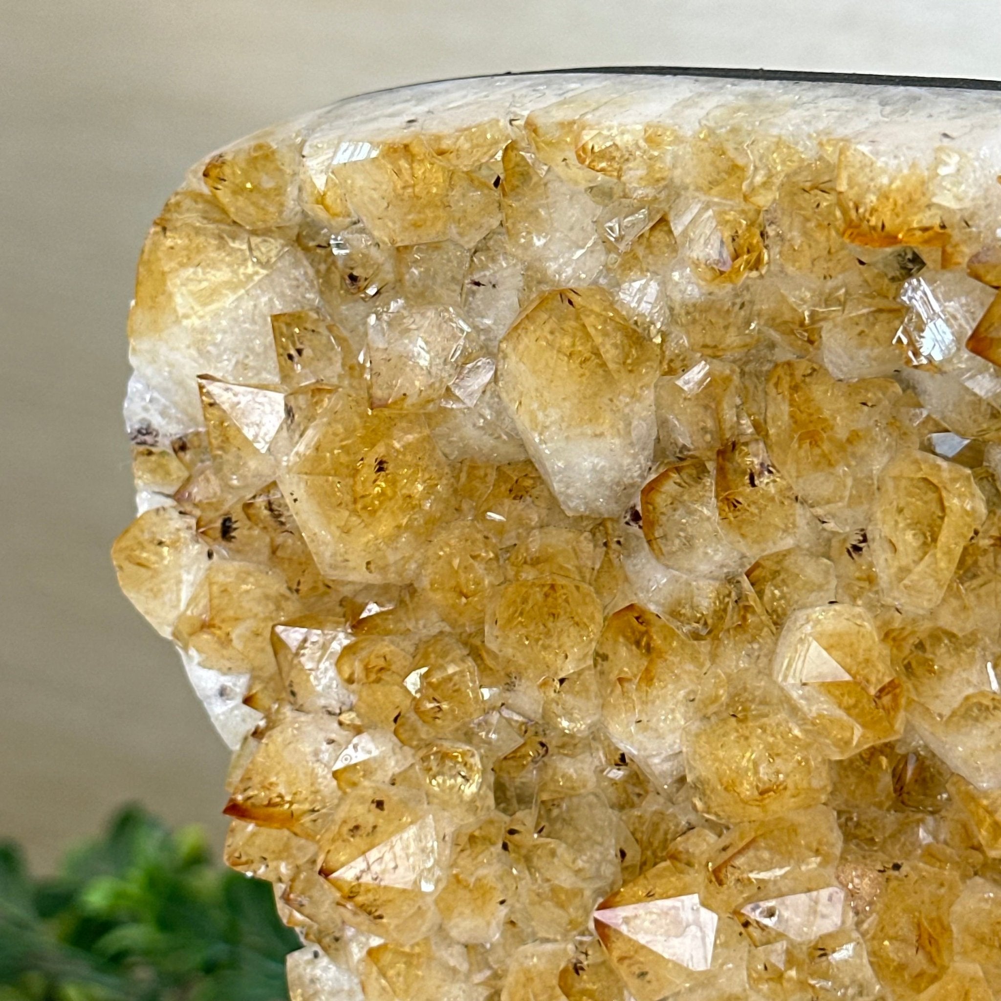 Extra Quality Citrine Cluster on Cement Base, 7.2 lbs and 7.4" Tall 5615 - 0056 - Brazil GemsBrazil GemsExtra Quality Citrine Cluster on Cement Base, 7.2 lbs and 7.4" Tall 5615 - 0056Clusters on Cement Bases5615 - 0056
