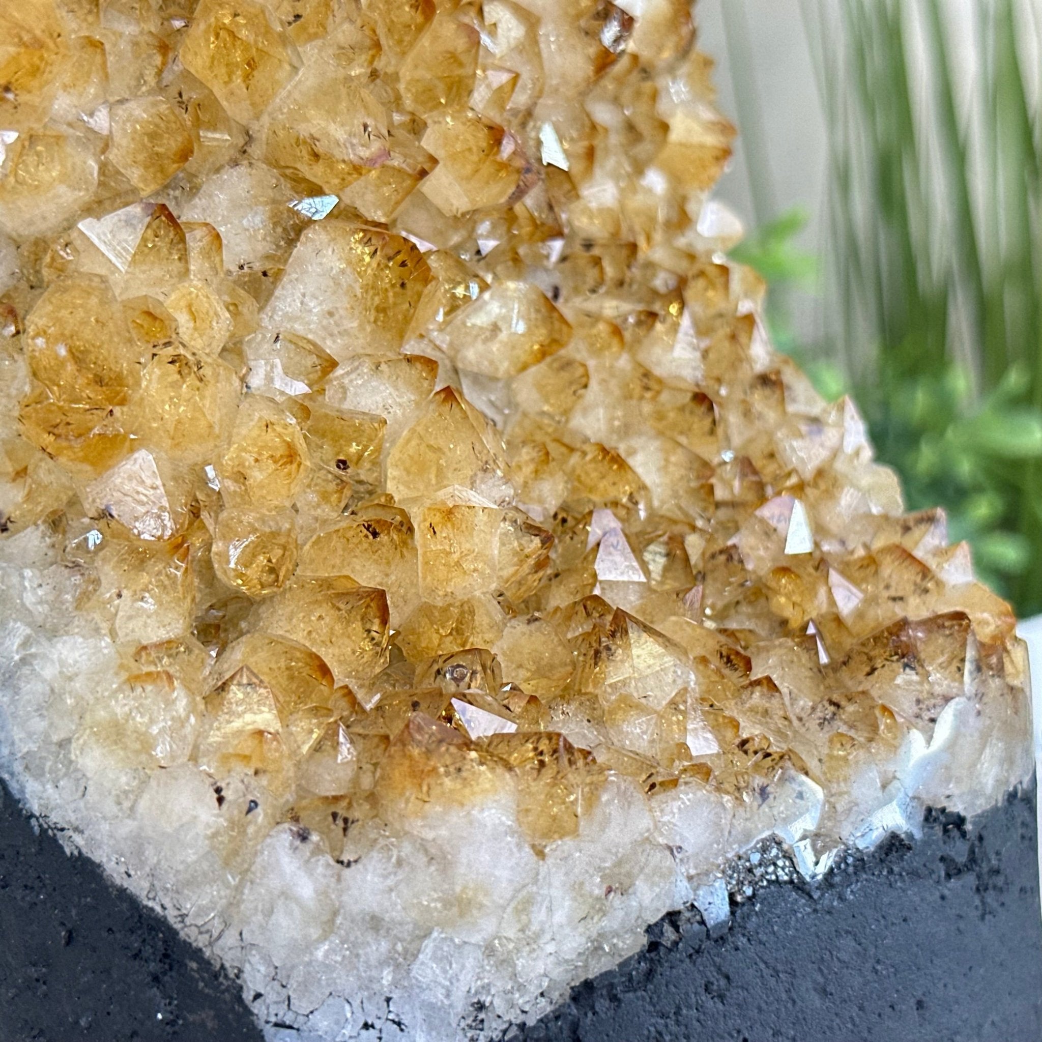 Extra Quality Citrine Cluster on Cement Base, 7.2 lbs and 7.4" Tall 5615 - 0056 - Brazil GemsBrazil GemsExtra Quality Citrine Cluster on Cement Base, 7.2 lbs and 7.4" Tall 5615 - 0056Clusters on Cement Bases5615 - 0056