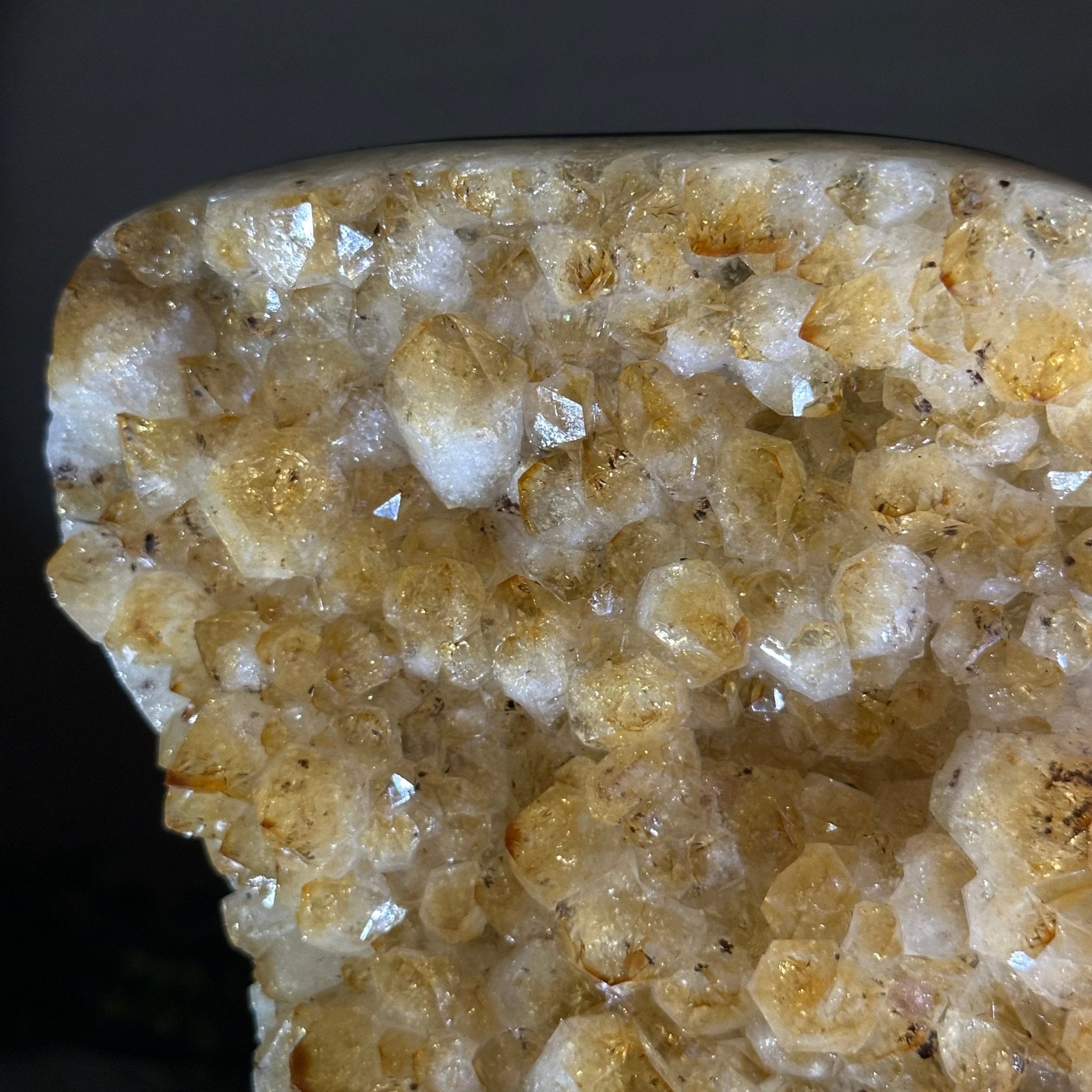 Extra Quality Citrine Cluster on Cement Base, 7.2 lbs and 7.4" Tall 5615 - 0056 - Brazil GemsBrazil GemsExtra Quality Citrine Cluster on Cement Base, 7.2 lbs and 7.4" Tall 5615 - 0056Clusters on Cement Bases5615 - 0056
