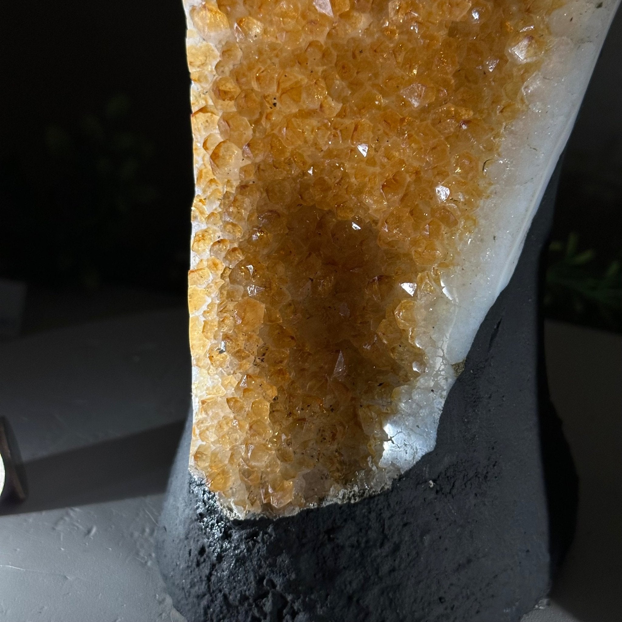 Extra Quality Citrine Cluster on Cement Base, 7.3 lbs and 9.8" Tall #5615 - 0045 - Brazil GemsBrazil GemsExtra Quality Citrine Cluster on Cement Base, 7.3 lbs and 9.8" Tall #5615 - 0045Clusters on Cement Bases5615 - 0045