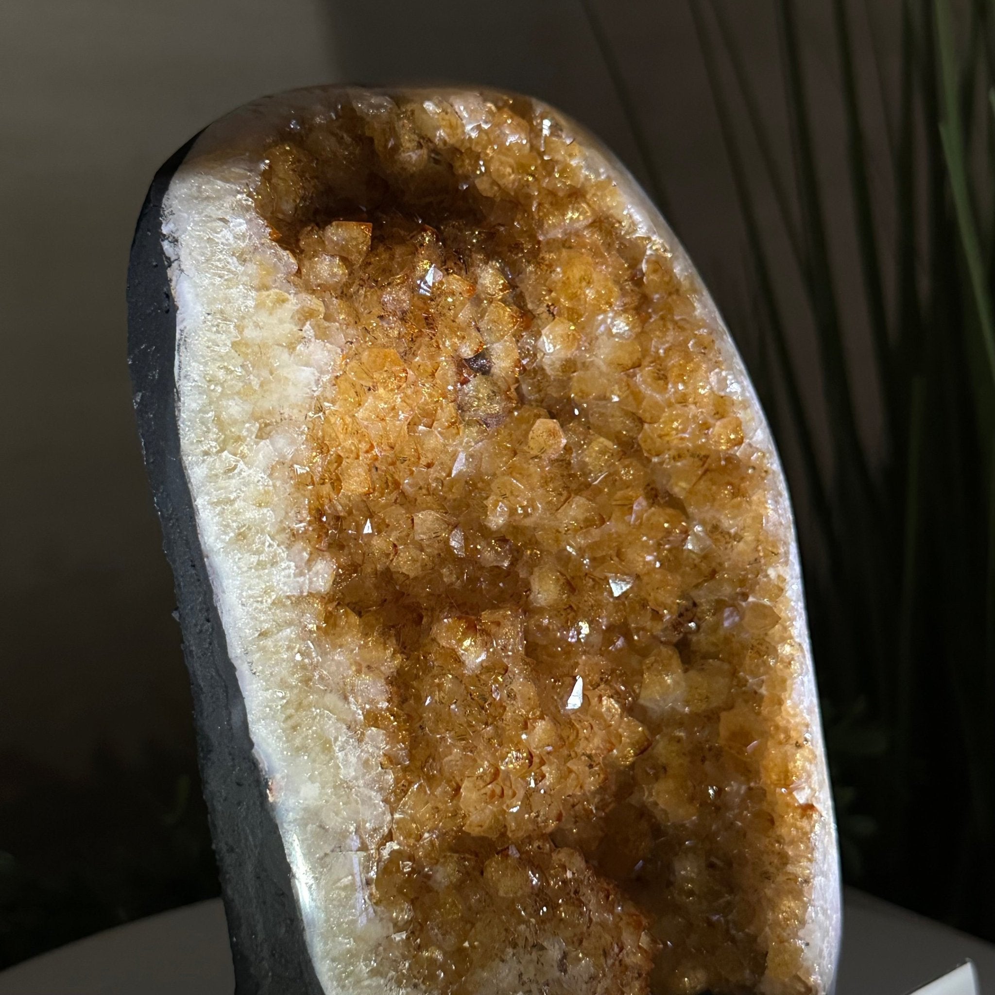 Extra Quality Citrine Cluster on Cement Base, 7.9 lbs and 9.2" Tall 5615 - 0058 - Brazil GemsBrazil GemsExtra Quality Citrine Cluster on Cement Base, 7.9 lbs and 9.2" Tall 5615 - 0058Clusters on Cement Bases5615 - 0058